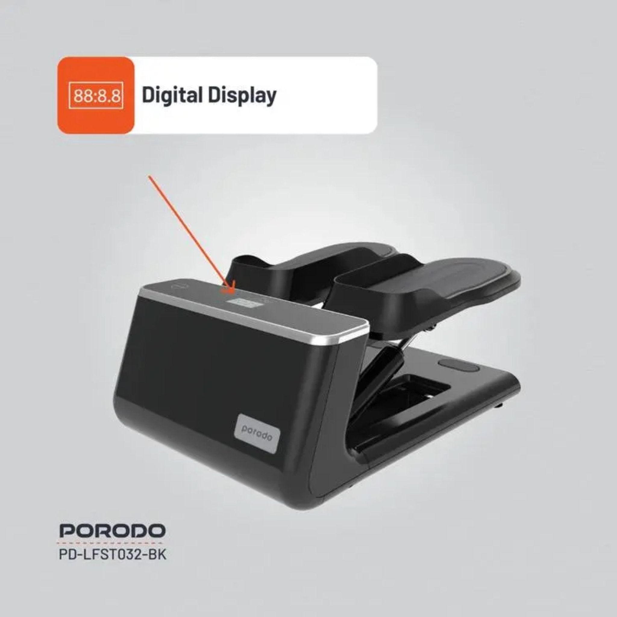 Porodo Lifestyle Mini Stepper Machine with Ropes - Black
