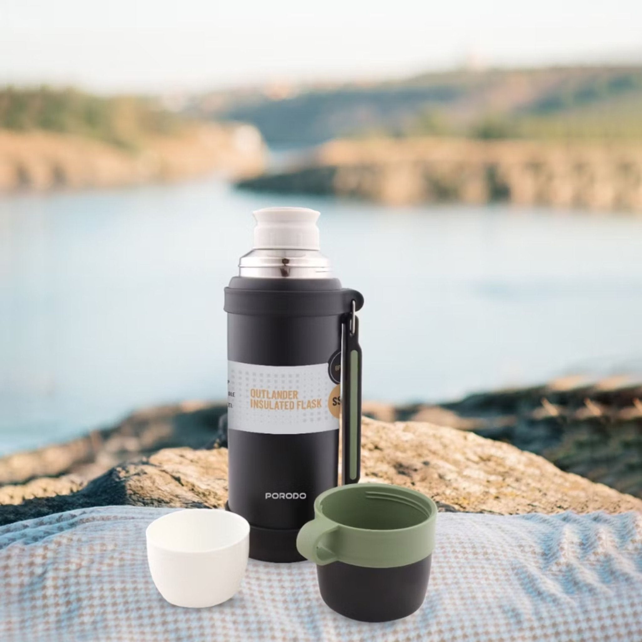 Porodo Lifestyle Outlander Insulation Flask 1.8L - Black