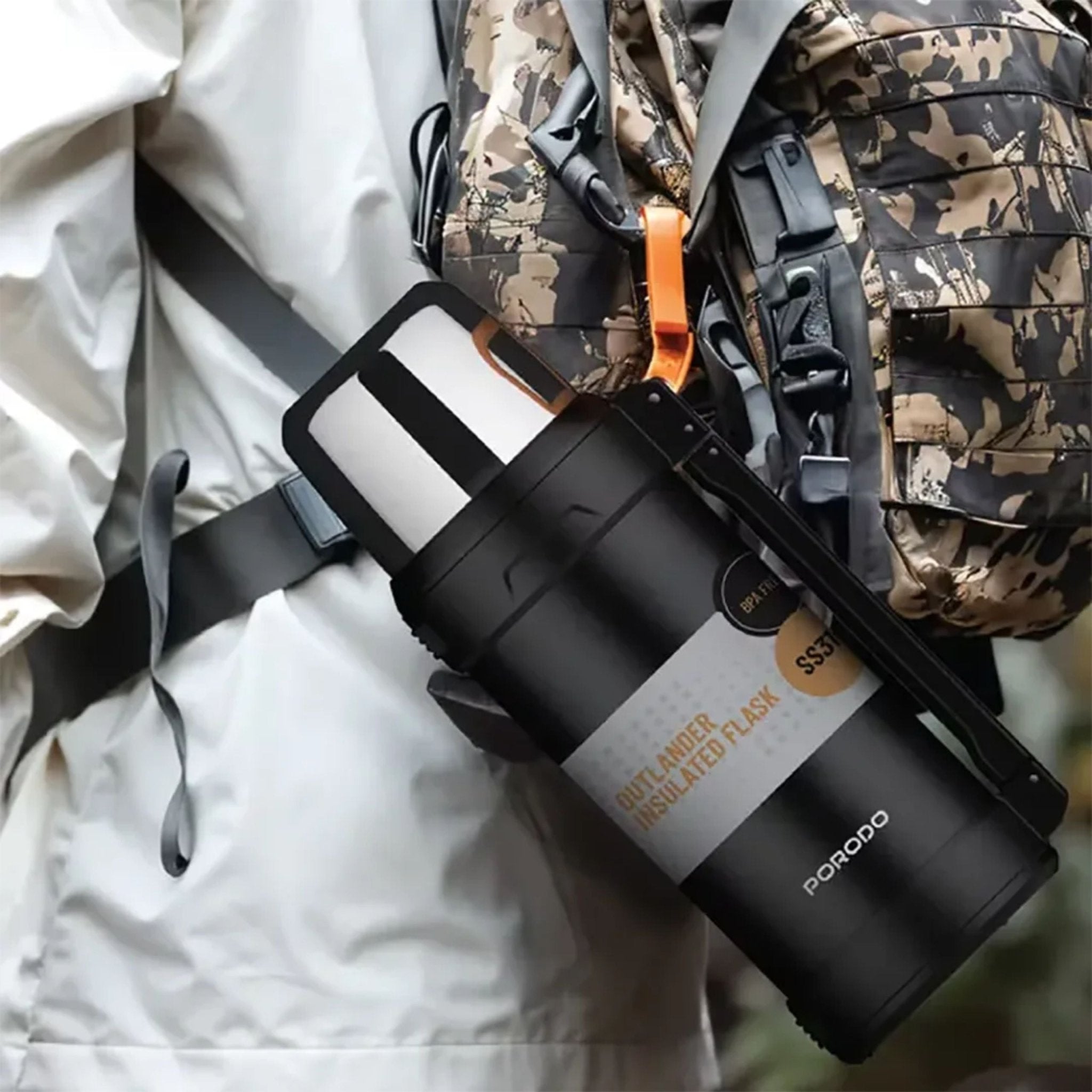 Porodo Lifestyle Outlander Insulation Flask 2L - Black
