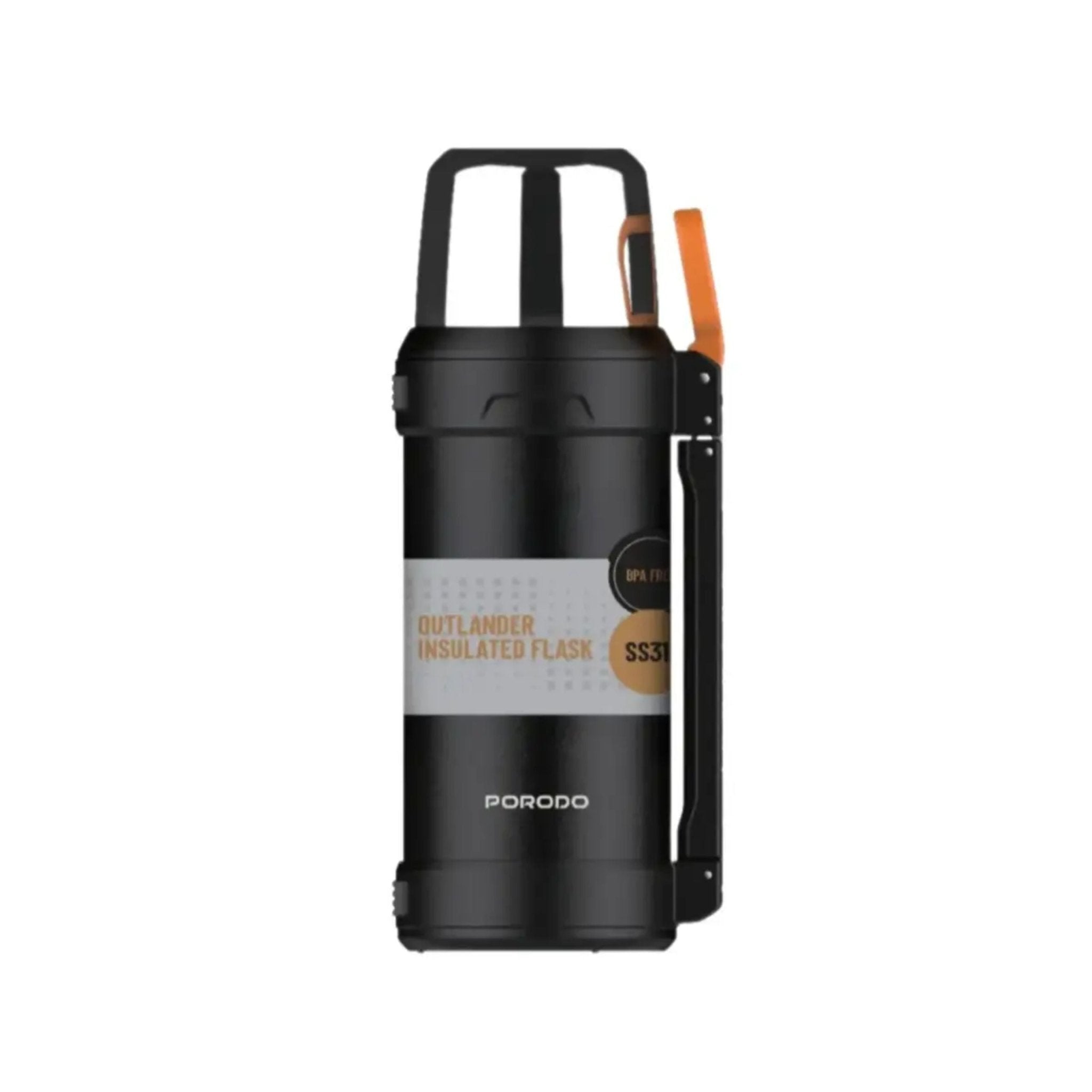 Porodo Lifestyle Outlander Insulation Flask 2L - Black