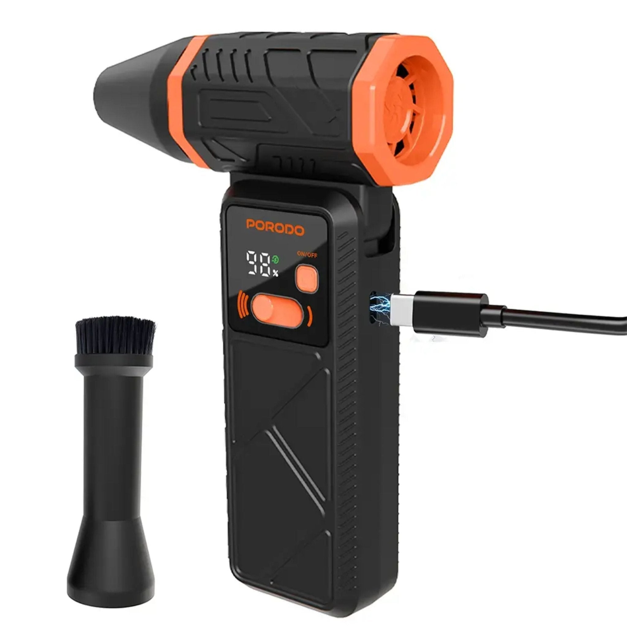 Porodo Lifestyle Rotating Turbo Paddy Fan with LED Light Function – Black