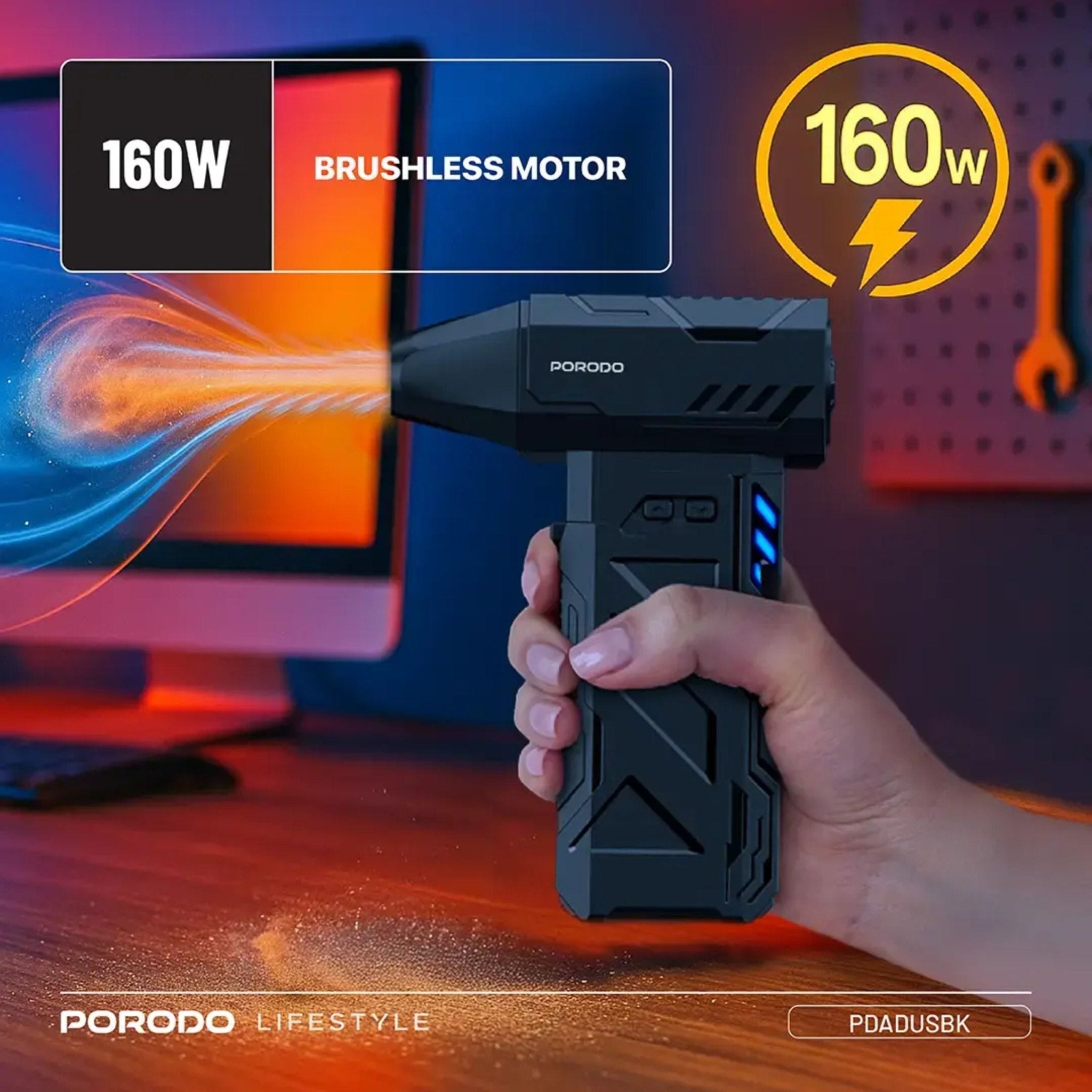 Porodo Lifestyle Turboblast Portable Air Blower - Black