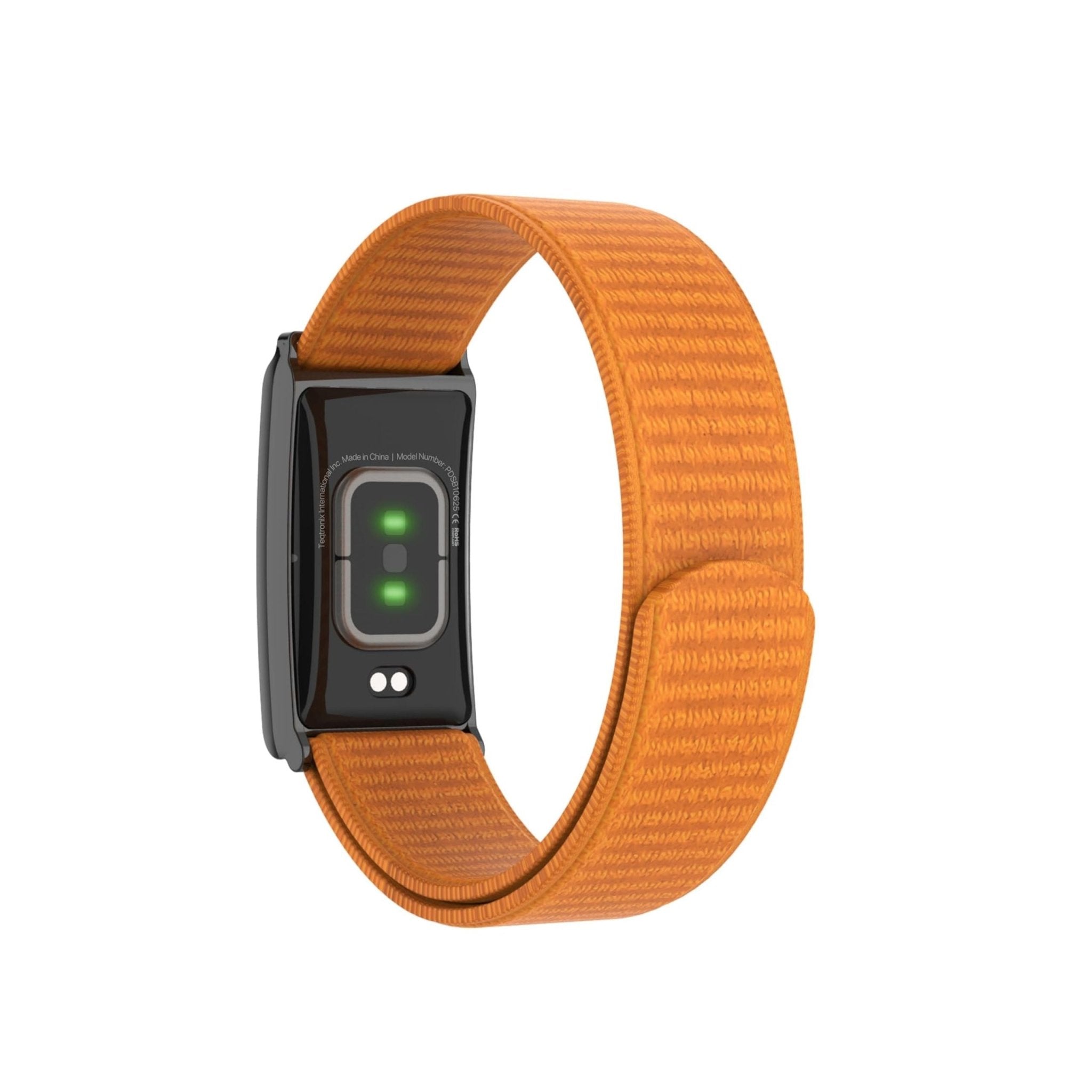 Porodo Screenless Smart Fitness Band with Black & Orange Strap - Black Case