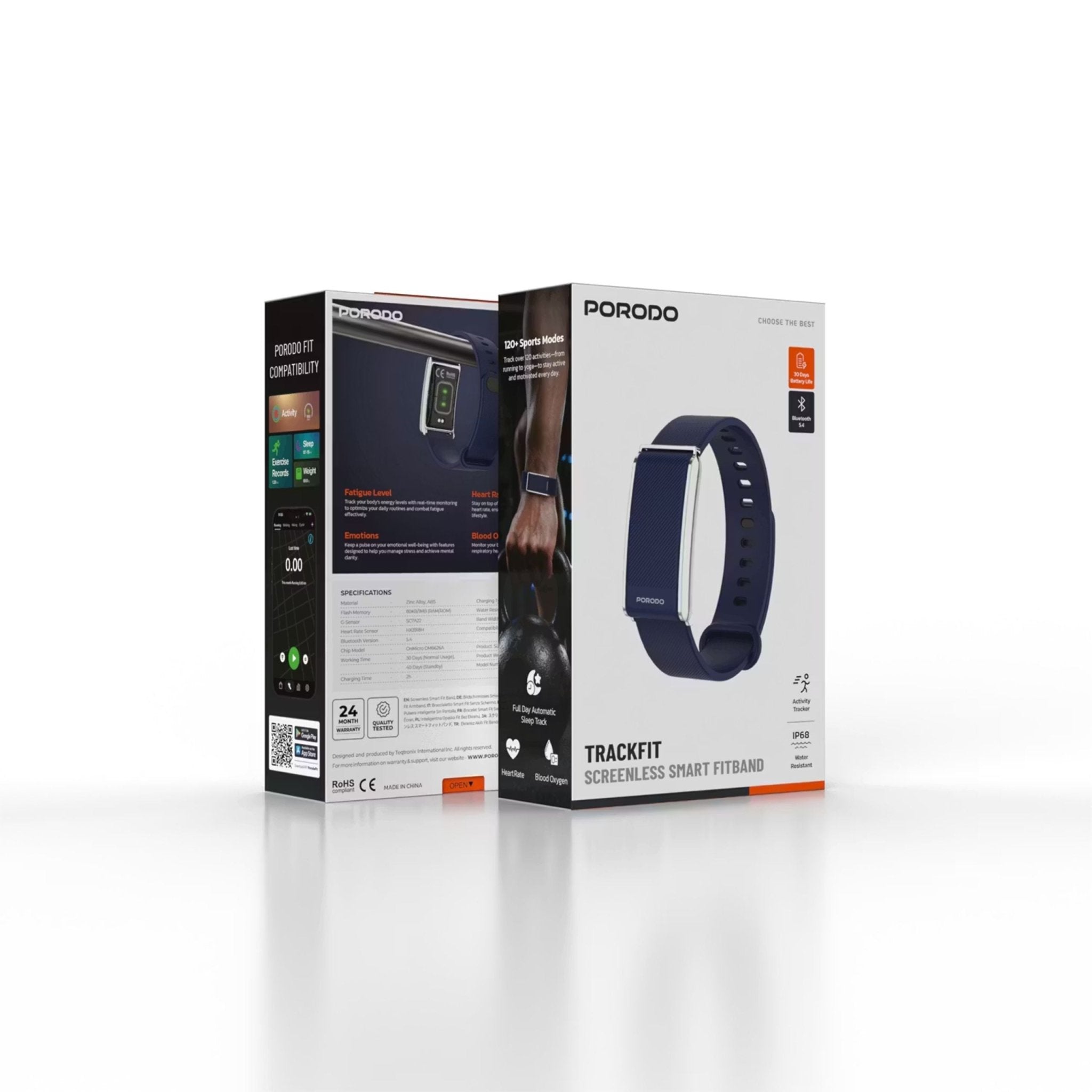 Porodo TrackFit Screenless Smart Fitness Band - Blue