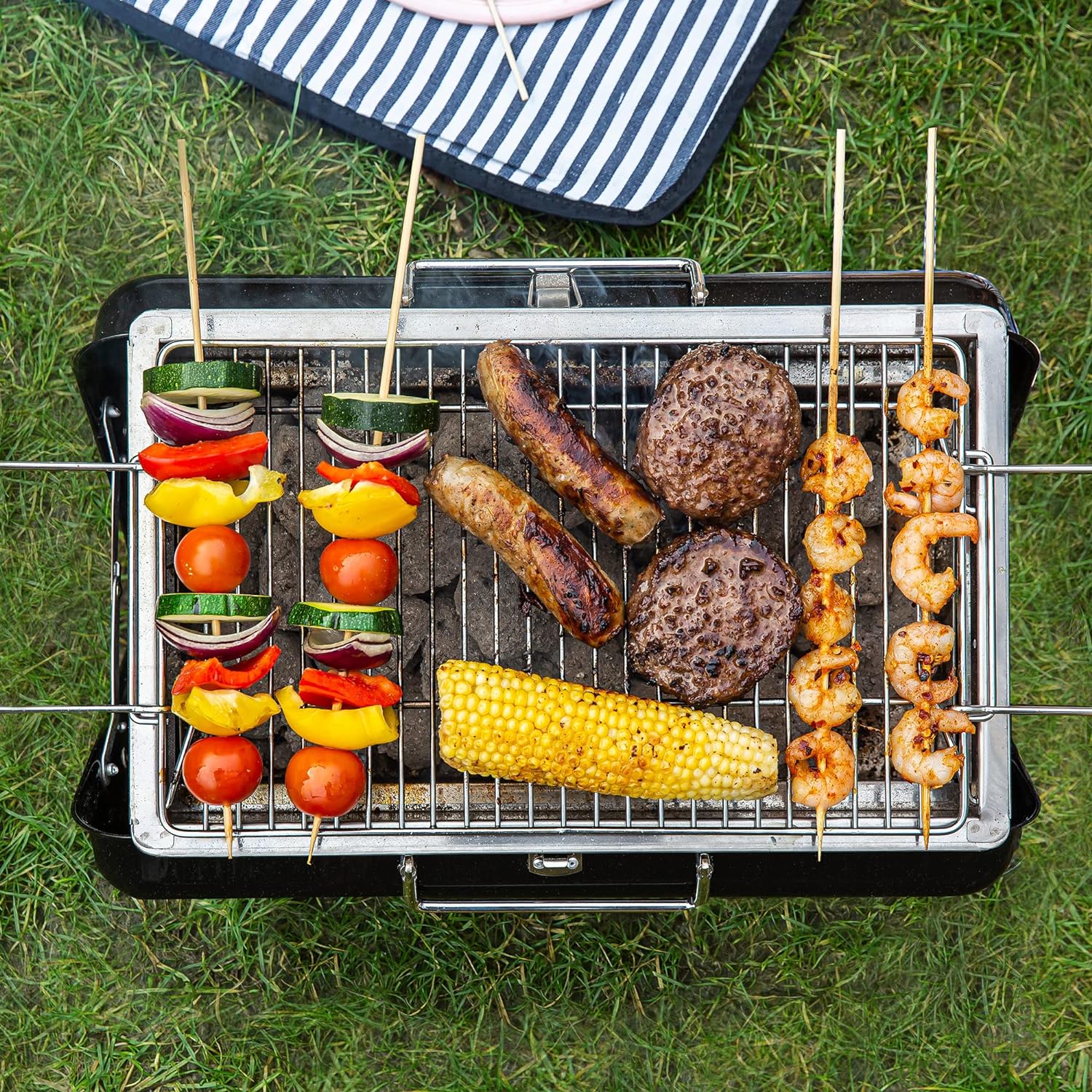 Portable Charcoal BBQ Grill - Black