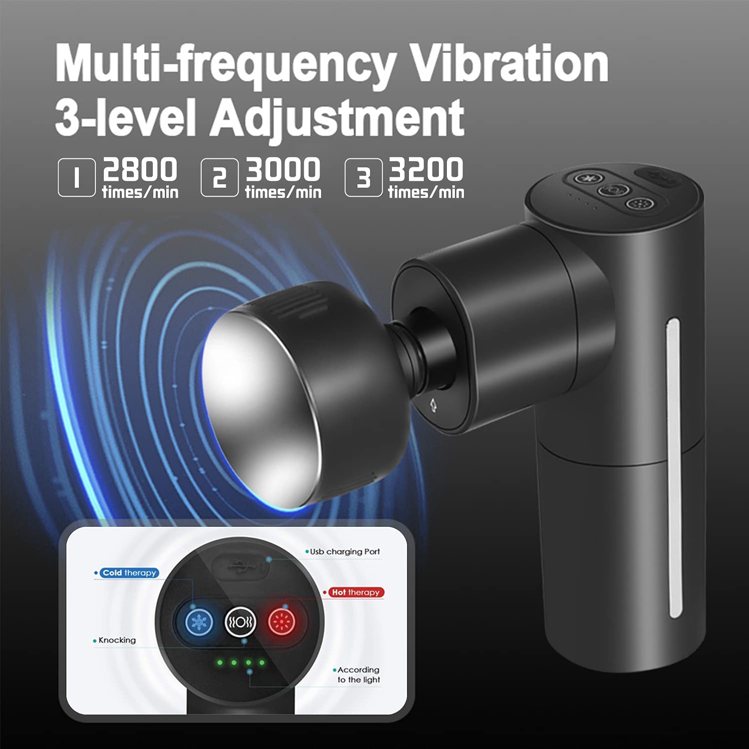 Portable Cold And Hot Massage Device HXR-B025 - Black