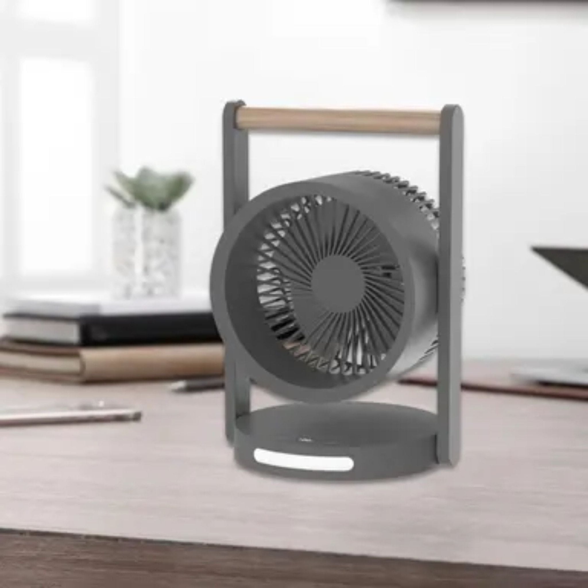 Portable Desk Fan with Built-in Light 3600 mAh 4 Speeds