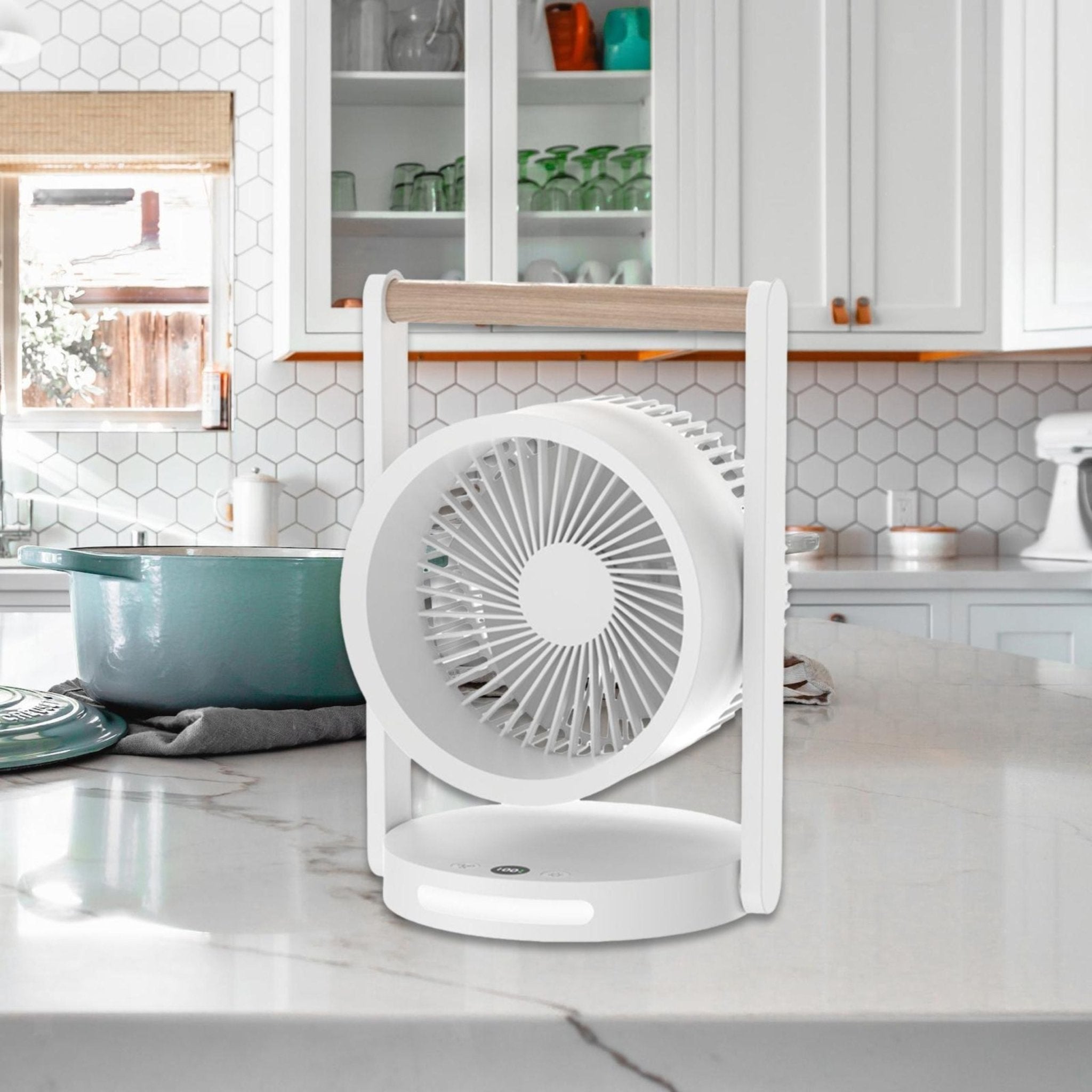 Portable Desk Fan with Built-in Light 3600 mAh 4 Speeds