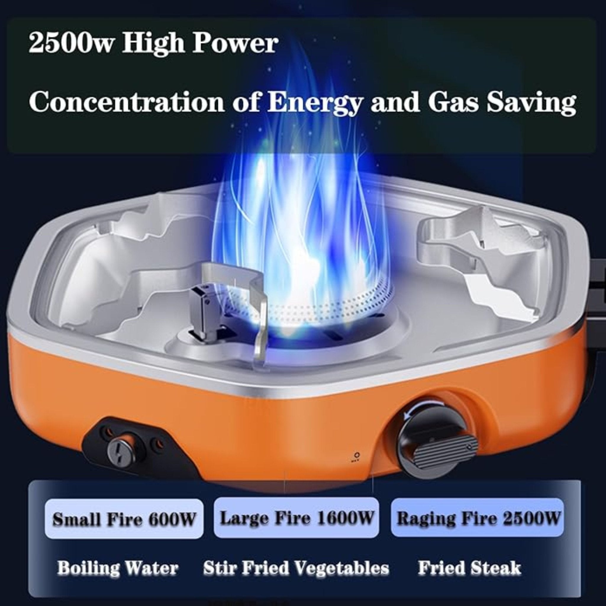 Portable Dual Burner Camping Gas Stove YC01 - Orange
