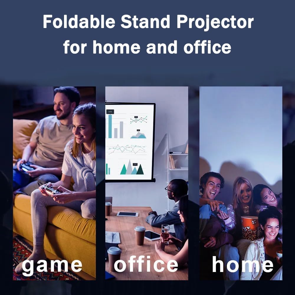 Portable Intelligent Projector WiFi Support 1080p 28.2Inch - Gray