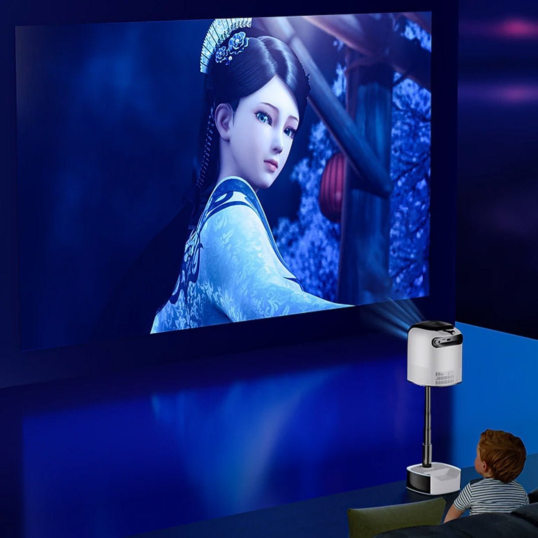 Portable Intelligent Projector WiFi Support 1080p 28.2Inch - Gray
