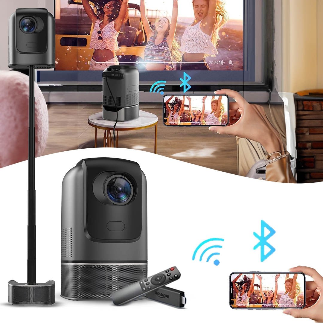 Portable Intelligent Projector WiFi Support 1080p 28.2Inch - Gray