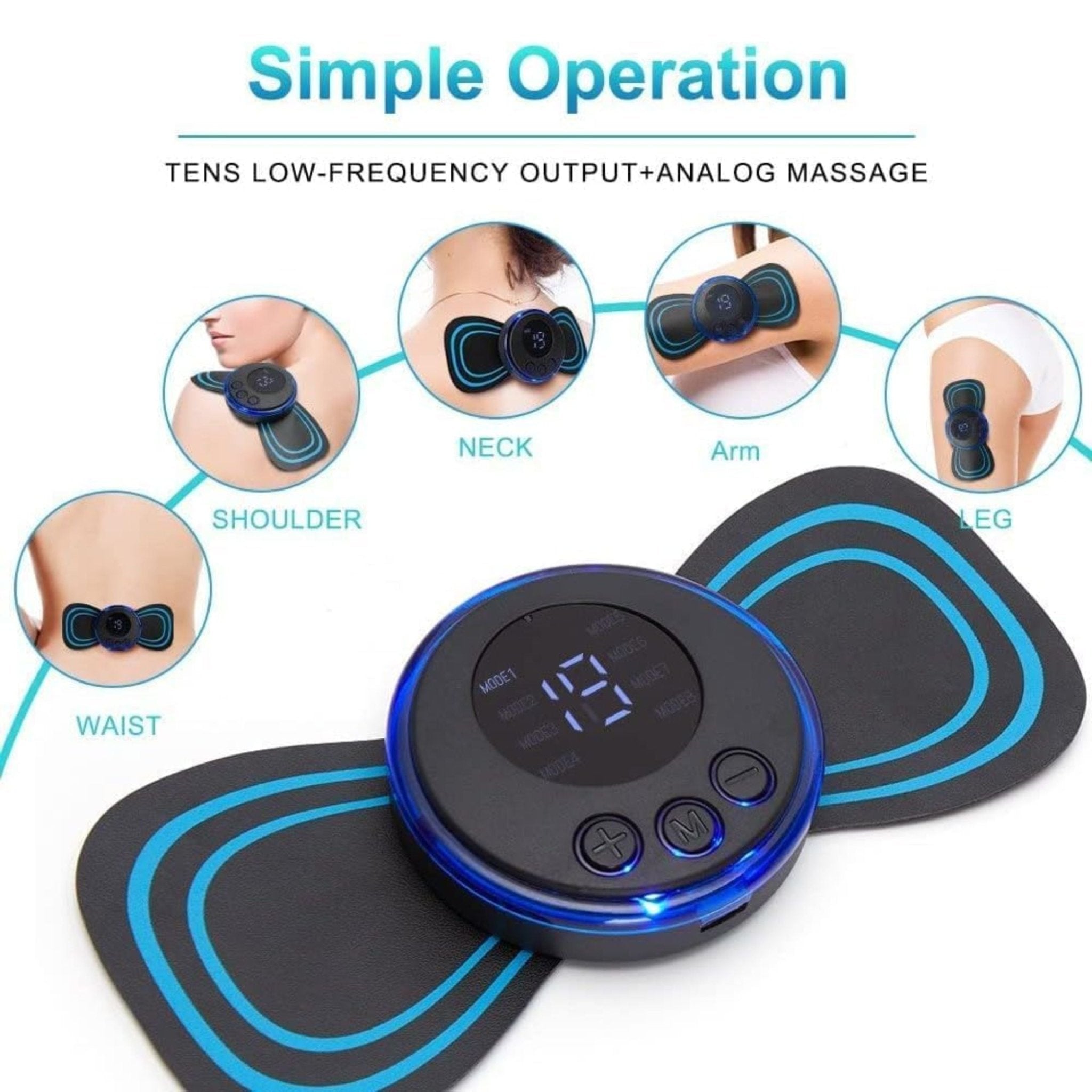 Portable Mini Electric Neck Massager - Black
