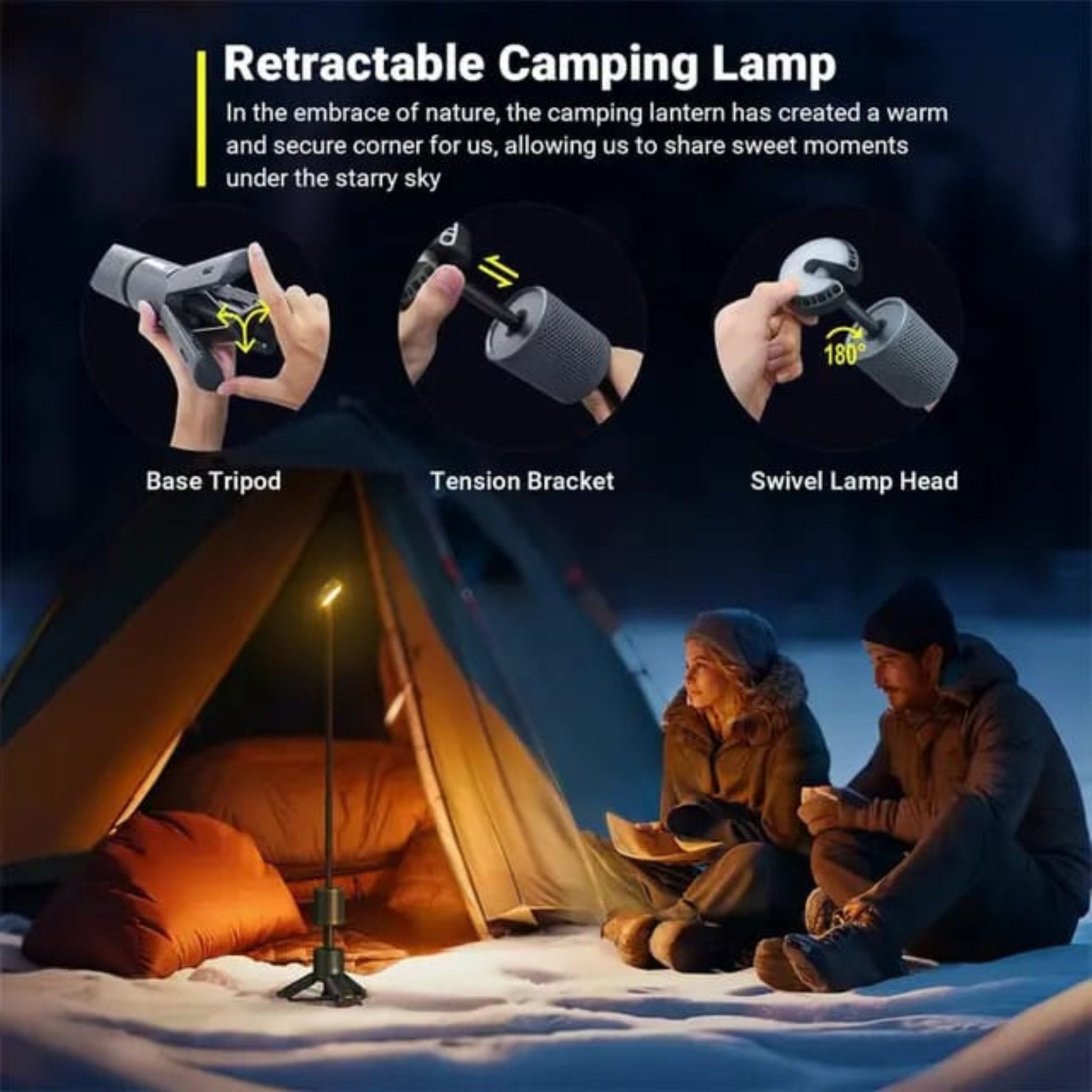 Portable Telescopic Camping Light 10000Mah