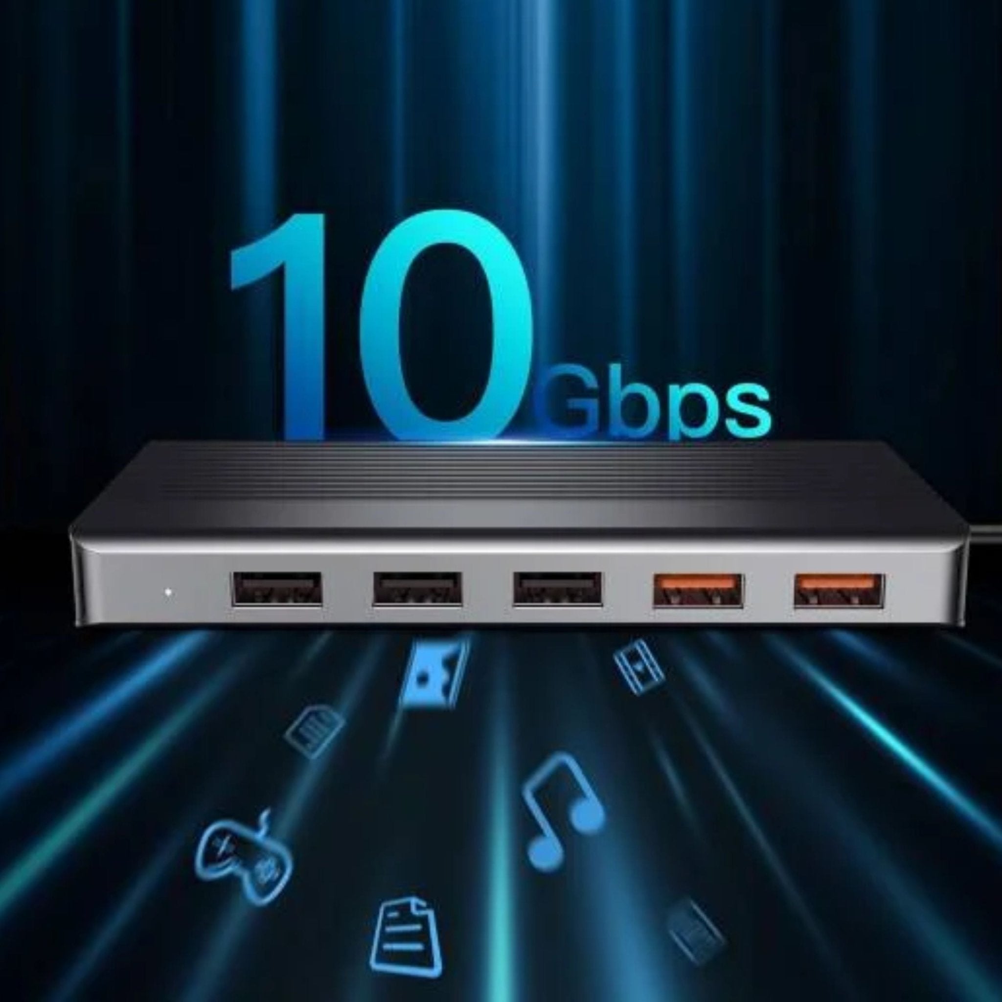 Powerology 12in1 USB-C Hub HDMI Type-C PD 100W Ethernet VGA USB SD MicroSD 3.5Aux - Gray