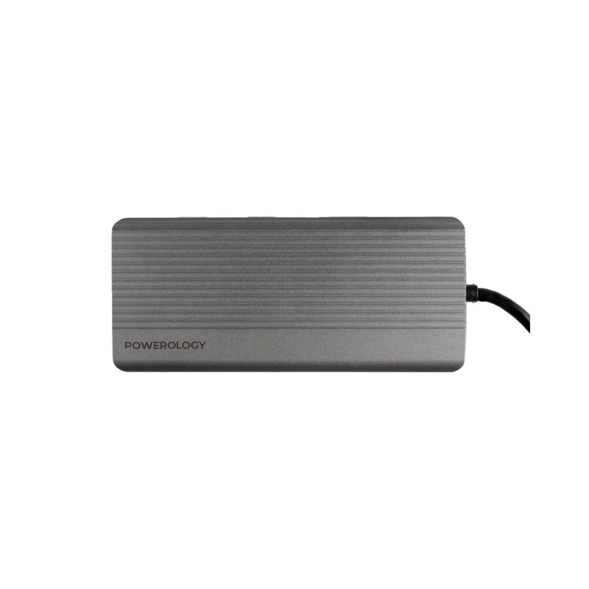 Powerology 12in1 USB-C Hub HDMI Type-C PD 100W Ethernet VGA USB SD MicroSD 3.5Aux - Gray