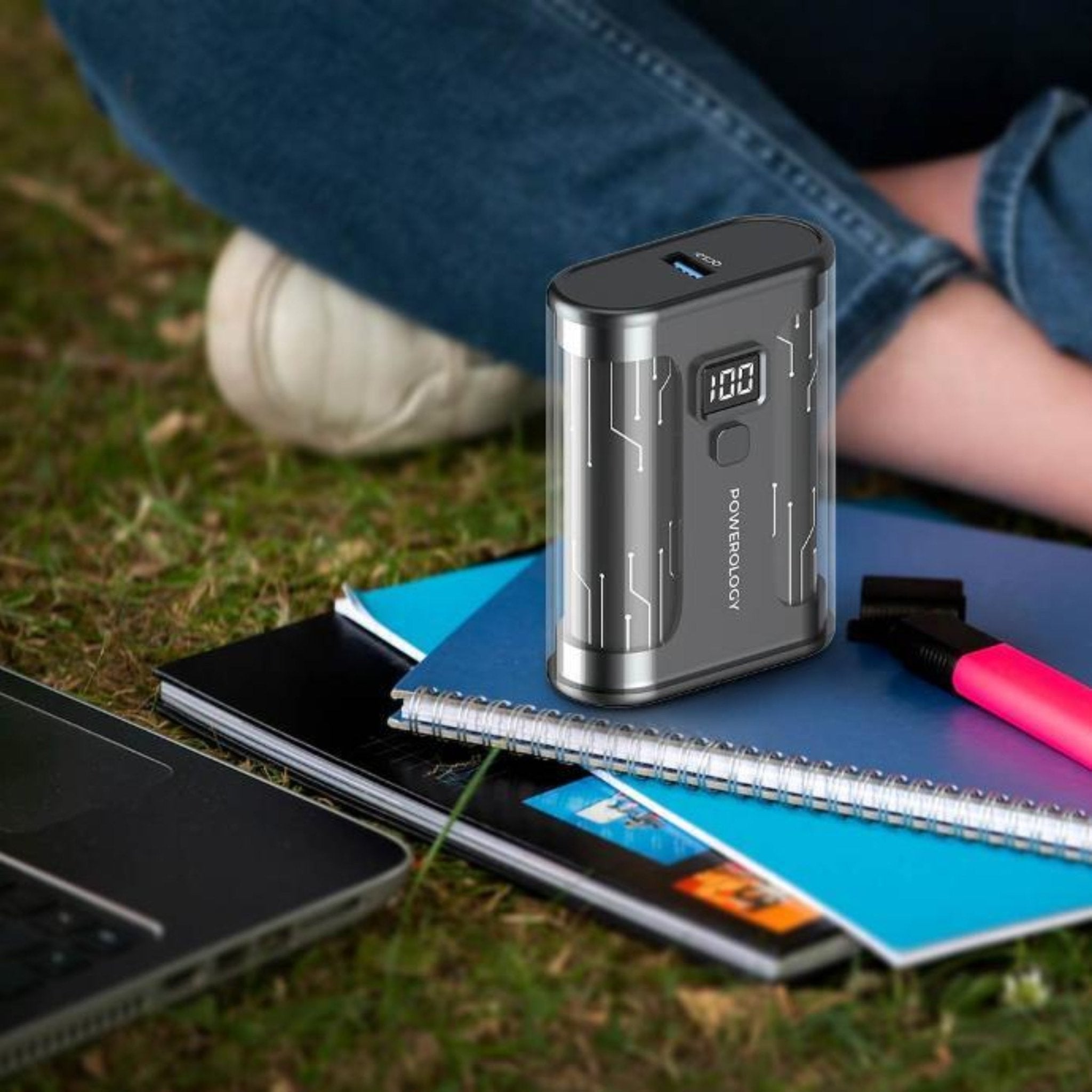 Powerology Crystalline Series Power Bank 10000mAh PD 35W - Black