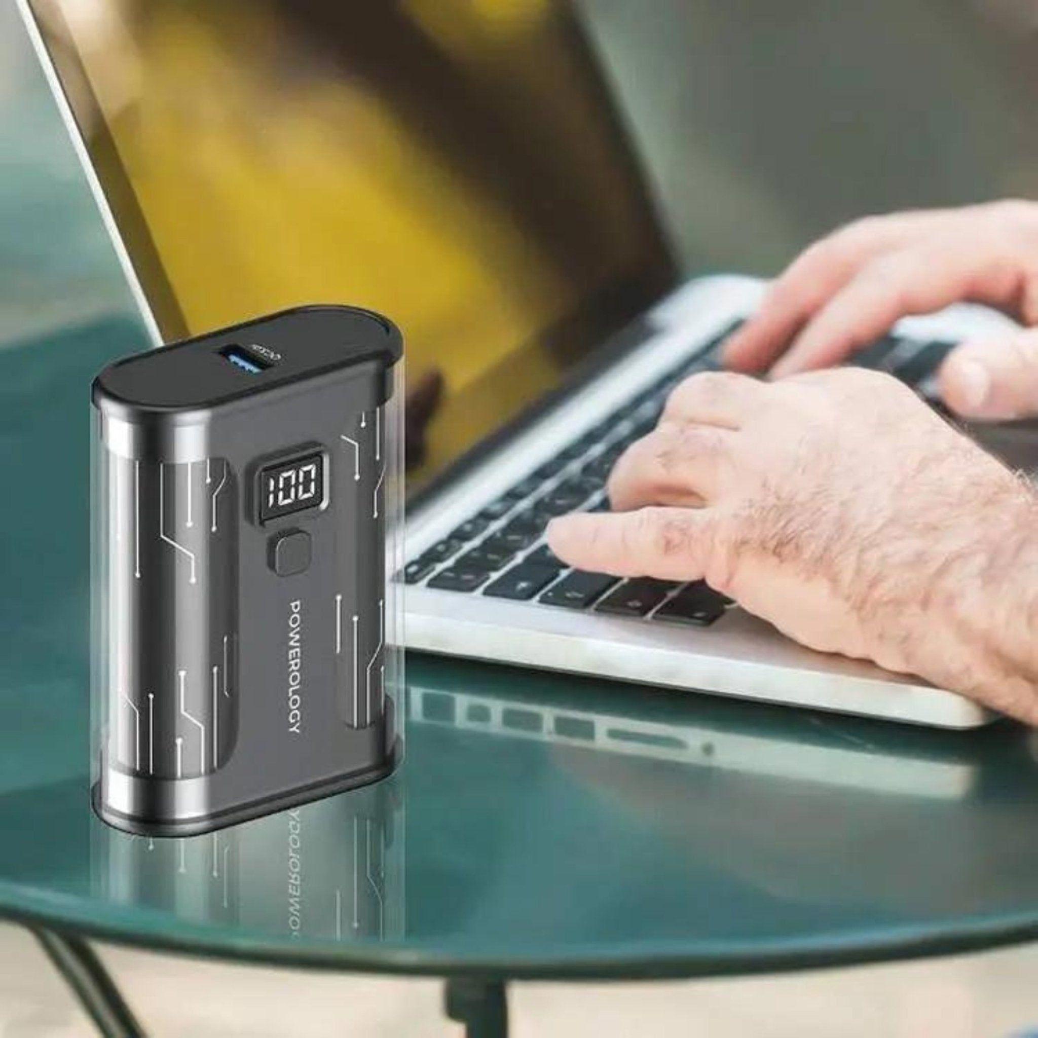 Powerology Crystalline Series Power Bank 10000mAh PD 35W - Black