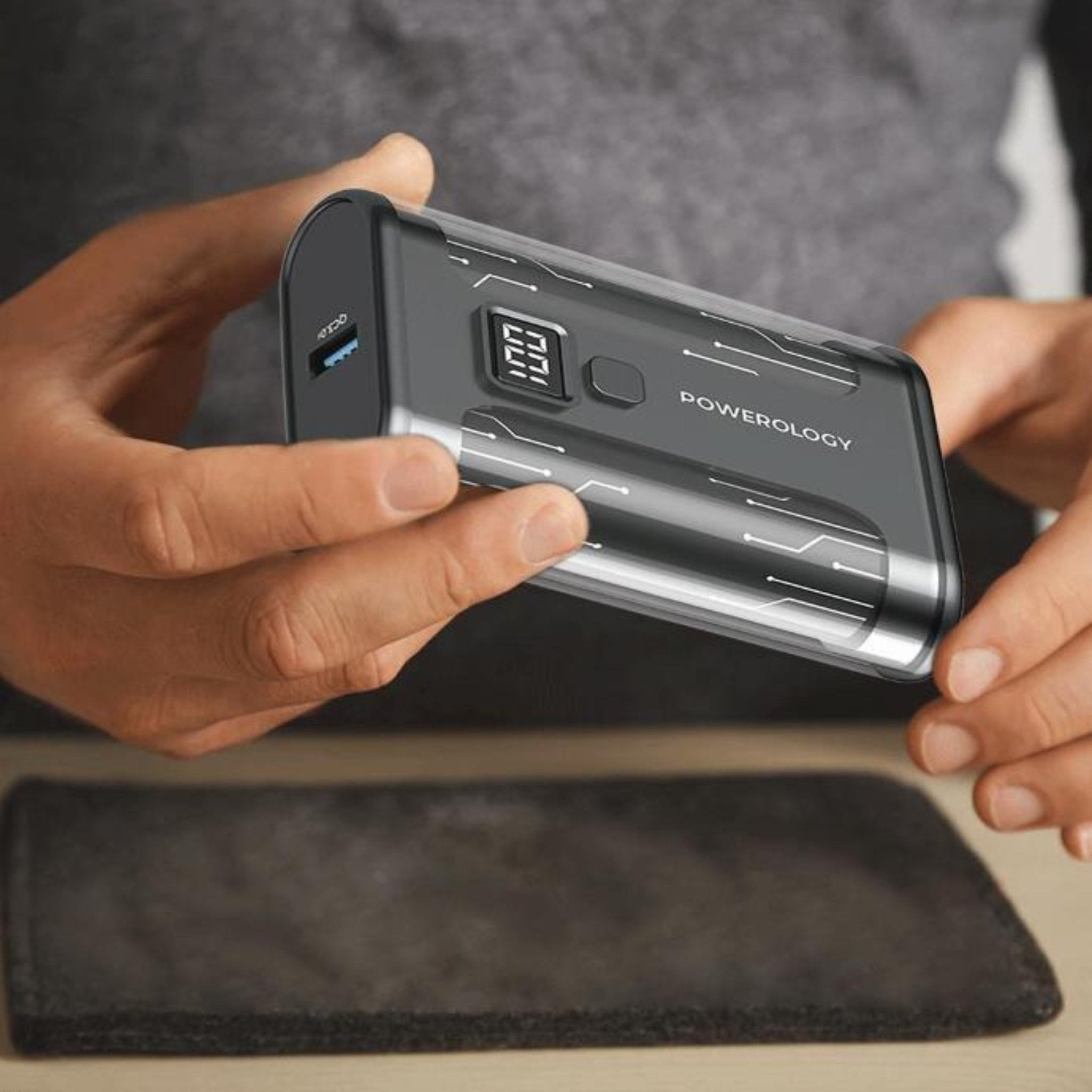 Powerology Crystalline Series Power Bank 10000mAh PD 35W - Black