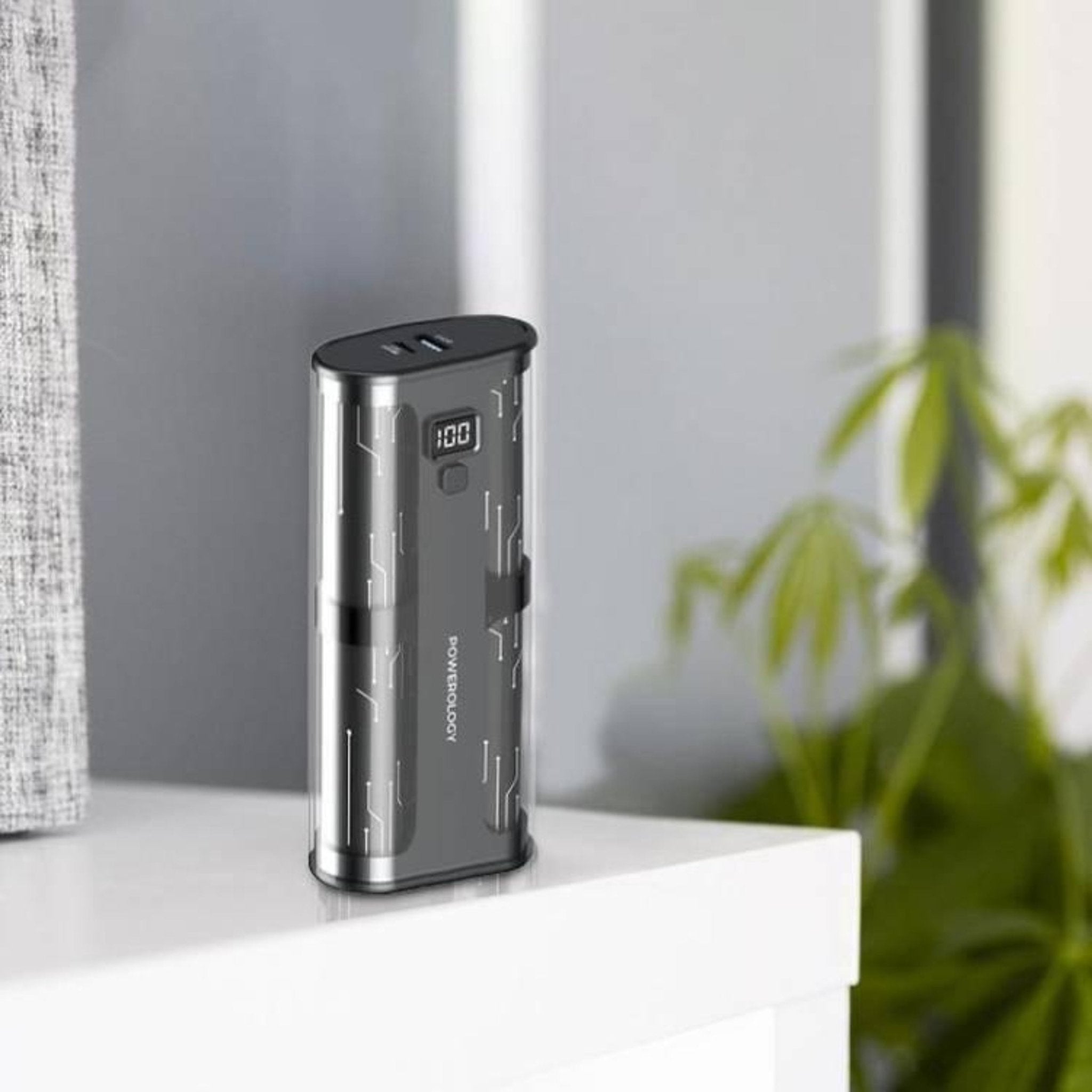 Powerology Crystalline Series Power Bank 20000mAh PD 65W - Black