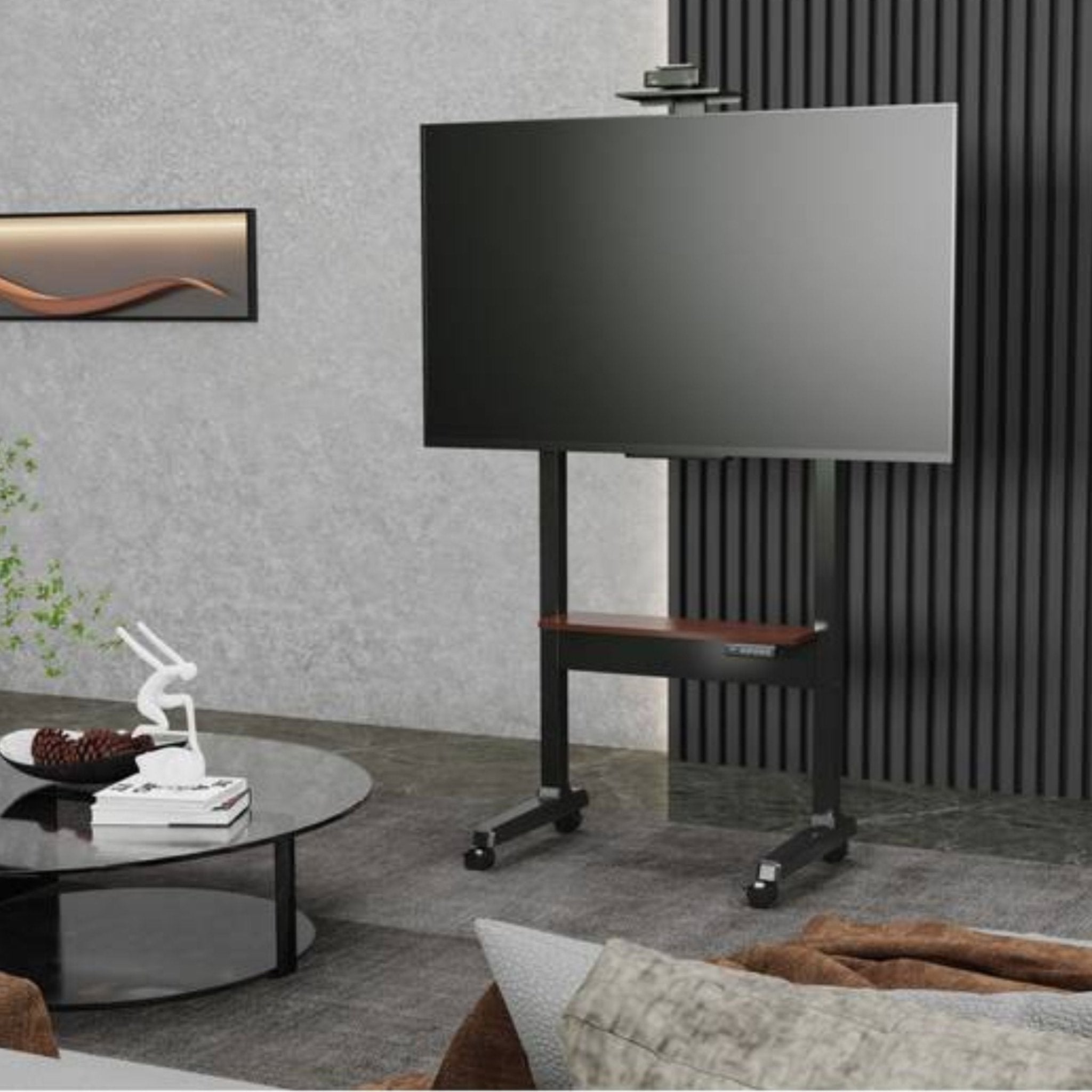 Powerology Electric TV Stand with Vertical Height Adjustment