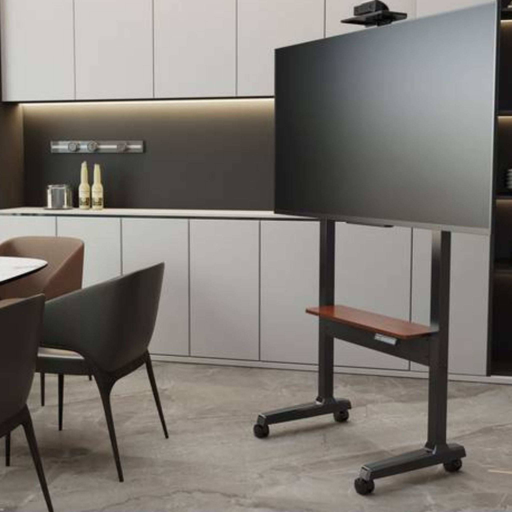 Powerology Electric TV Stand with Vertical Height Adjustment