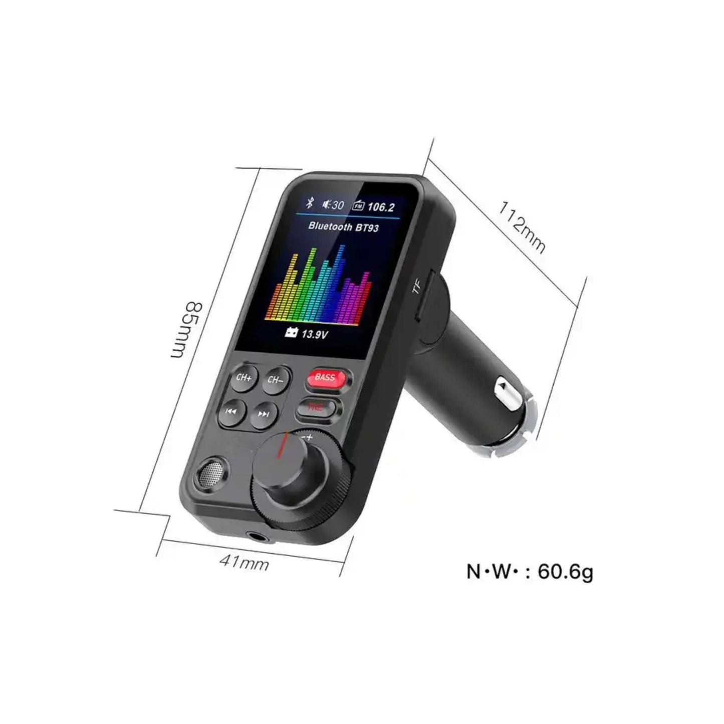 Powerology FM Transmitter Pro Car Charger 23W - Black