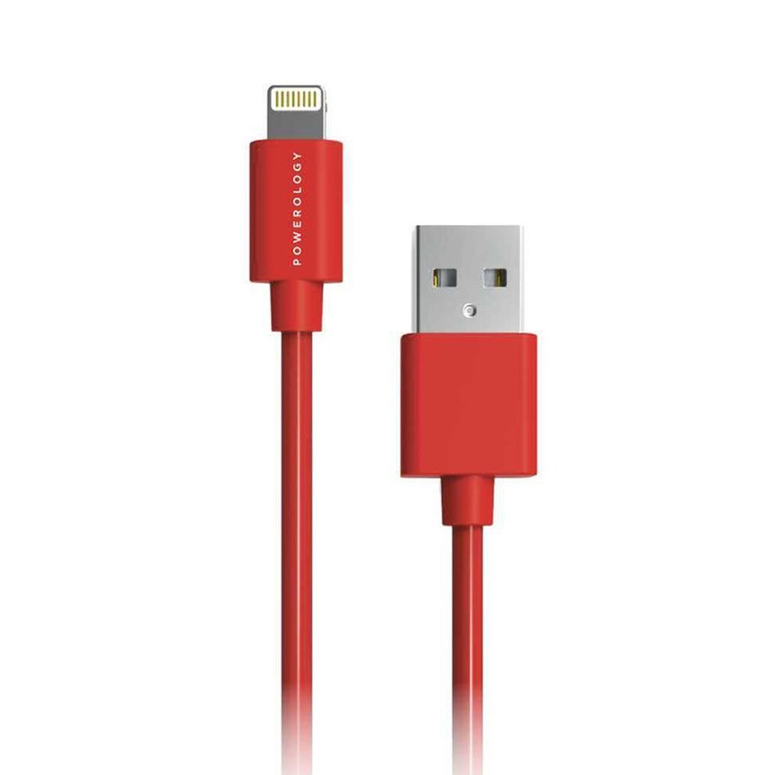 Powerology Pvc Lightning Cable 1.2M - Black,White,Red,Blue