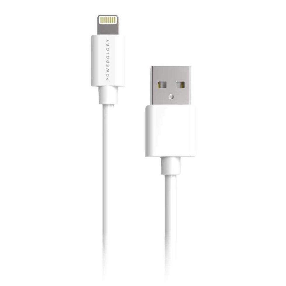 Powerology Pvc Lightning Cable 1.2M - White