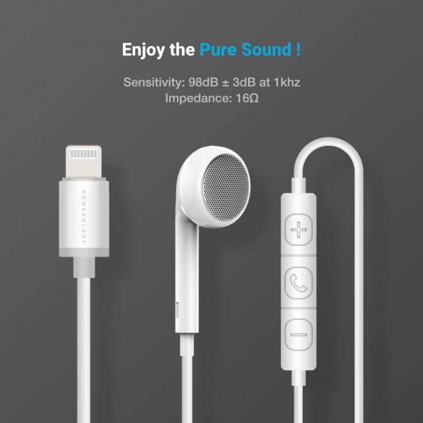 Powerology Single Mono Earphone - Lightning
