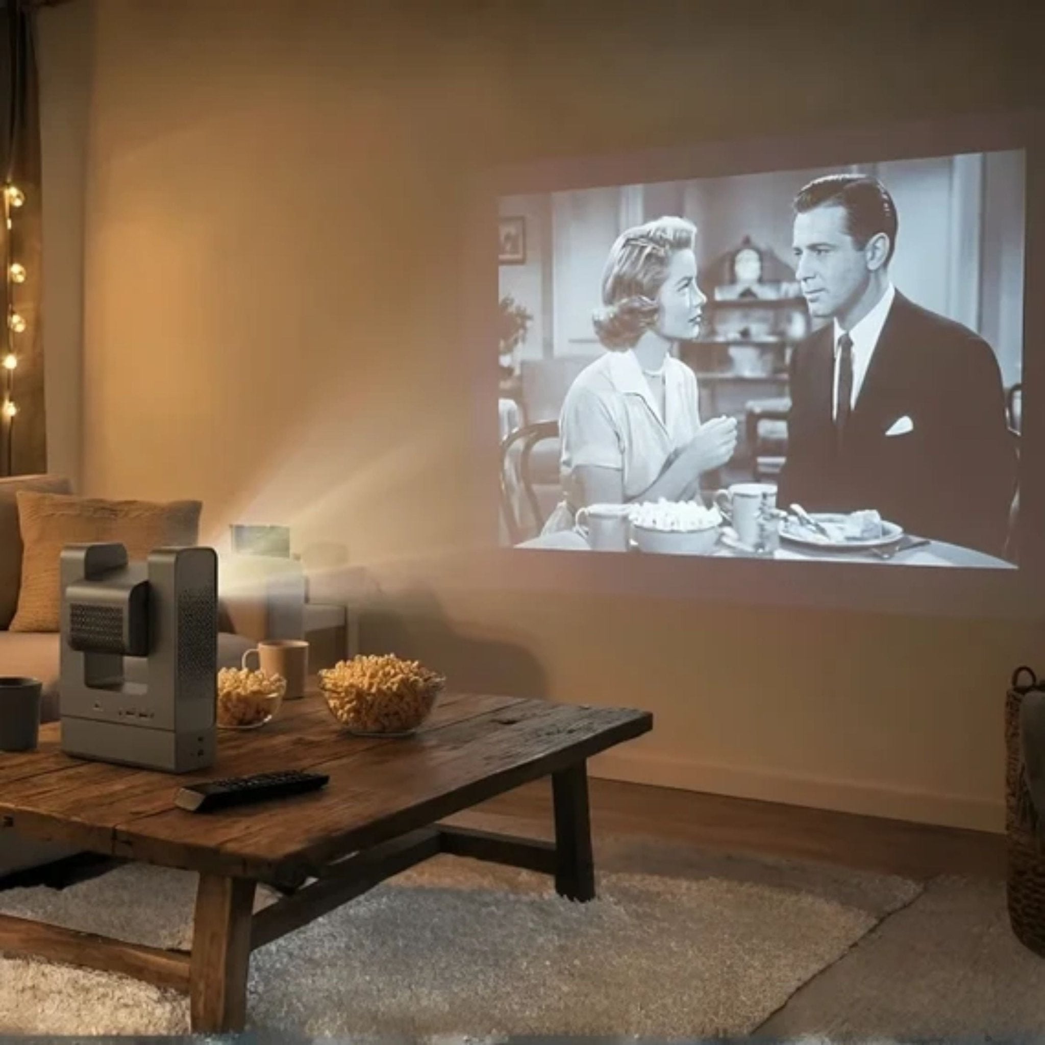 Powerology VisionArc Portable Smart Projector - Gray ( 1 Year Plan )