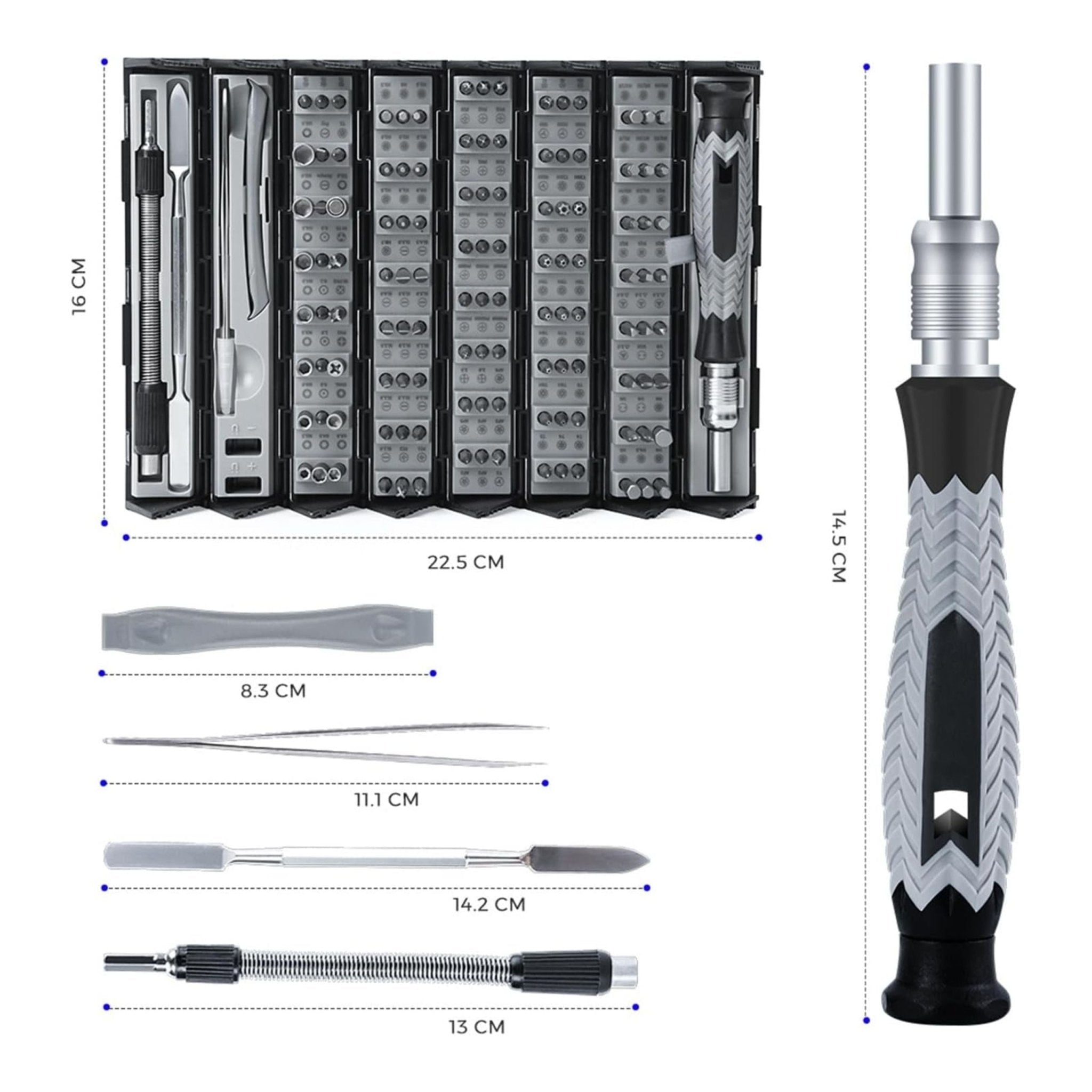 Precision Cylindrical Screwdriver Set 126 Piece - Black