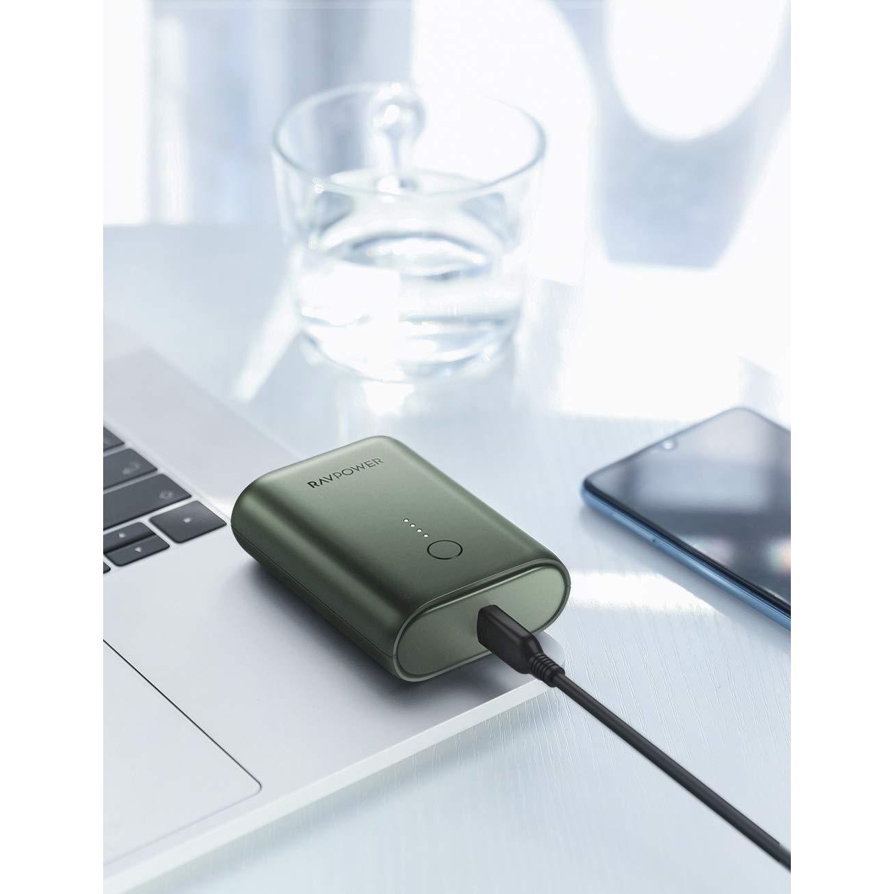 RAVPower 2-Port PD Pioneer Mini Power Bank 10000mAh 18W - Dark Green