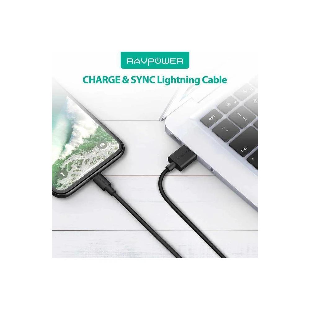 RAVPower 3-Pack USB Cable with Lightning Connector ( 0.6m / 1m / 2m ) - Black