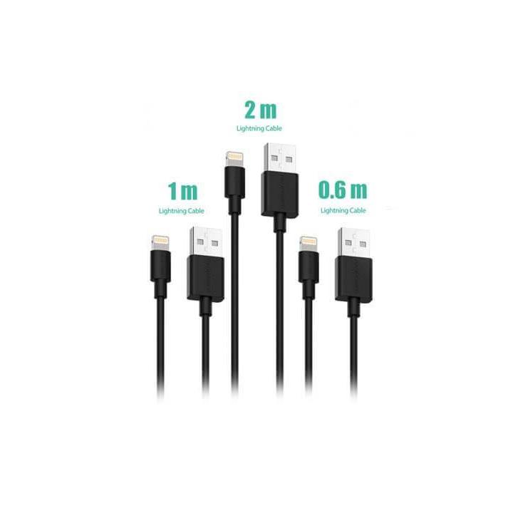 RAVPower 3-Pack USB Cable with Lightning Connector ( 0.6m / 1m / 2m ) - Black