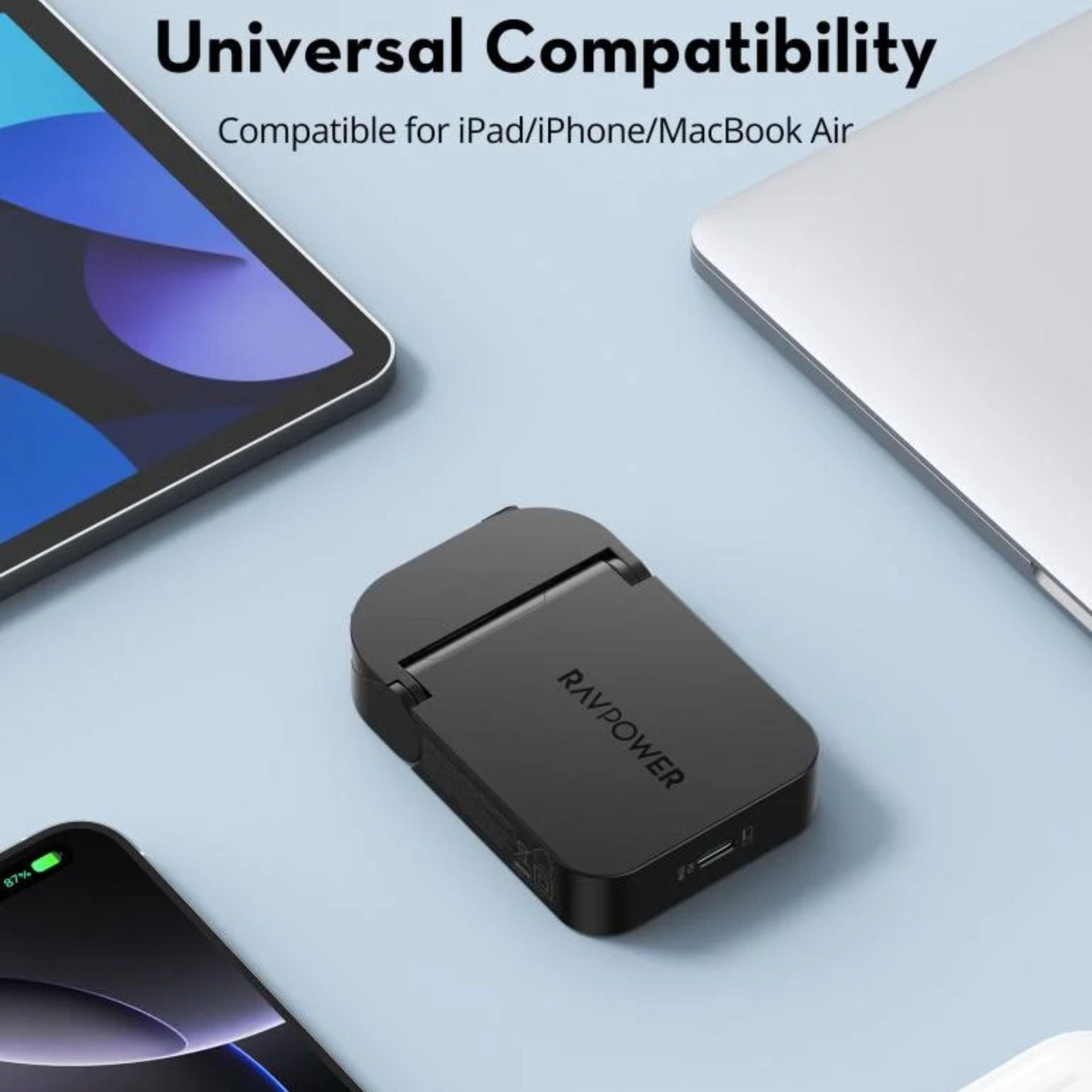 RAVPower 35W Slim Wall Charger Type-C Port - Black
