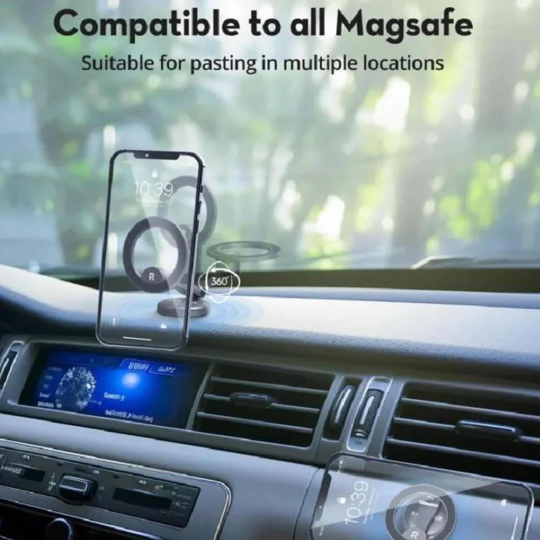 RAVPower 360 Adjustable Magnetic Car Phone Mount - Grey