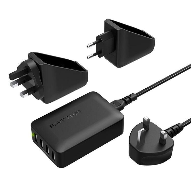 RAVPower 4-Port Travel Adapter 40W - Black