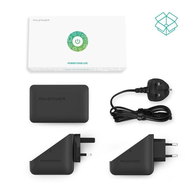RAVPower 4-Port Travel Adapter 40W - Black
