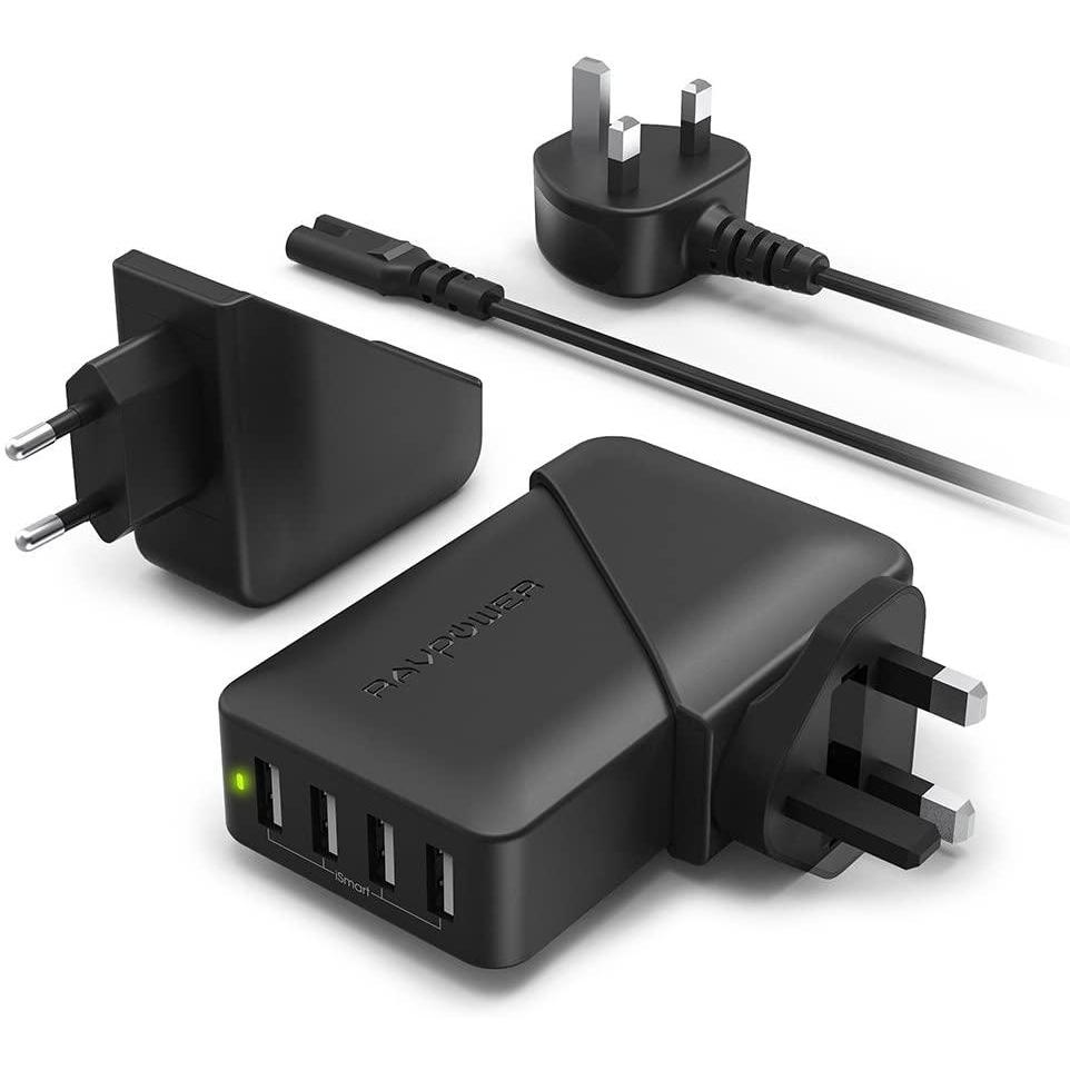 RAVPower 4-Port Travel Adapter 40W - Black