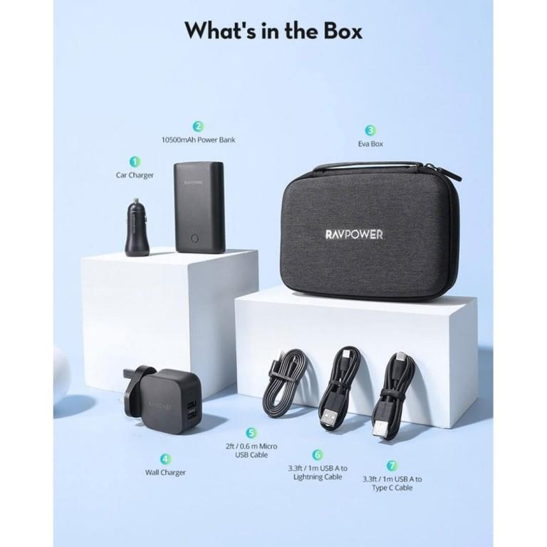 RAVPower 6 in 1 Prime Power Bank Combo - Black