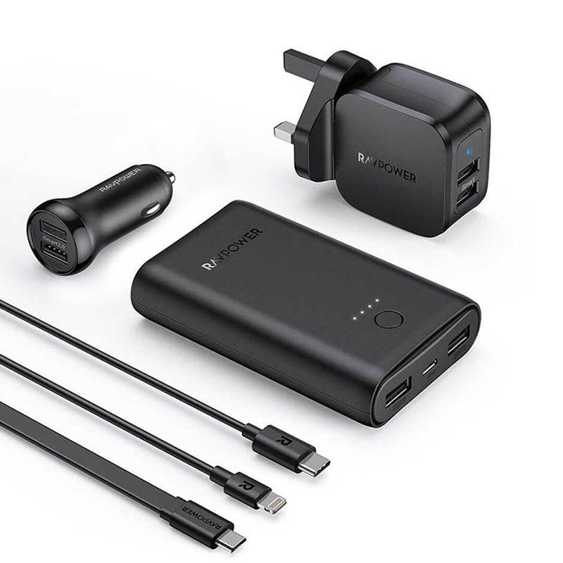 RAVPower 6 in 1 Prime Power Bank Combo - Black