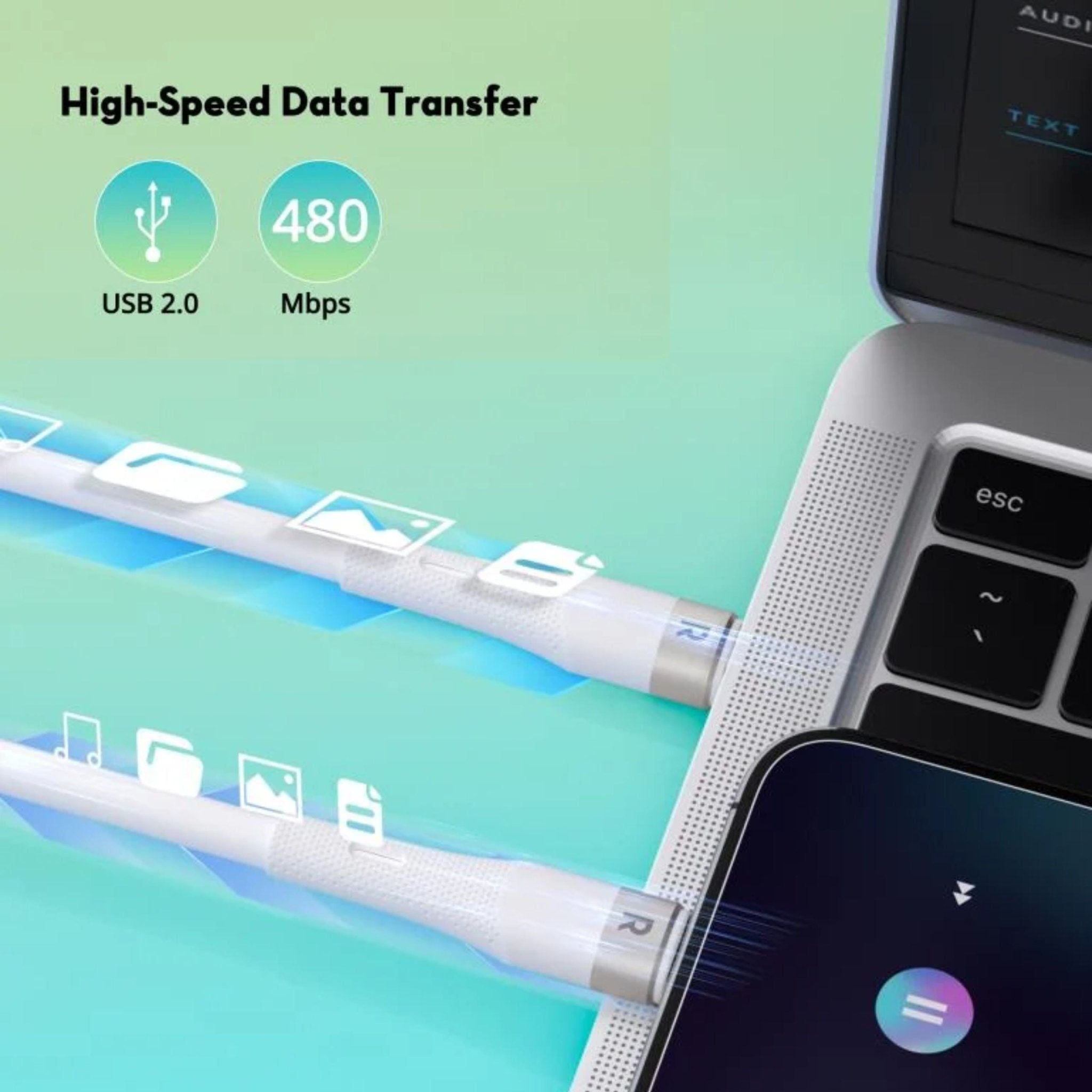 RAVPower Charge&Sync Silicone Type-C to Type-C cable 60W 1.2M
