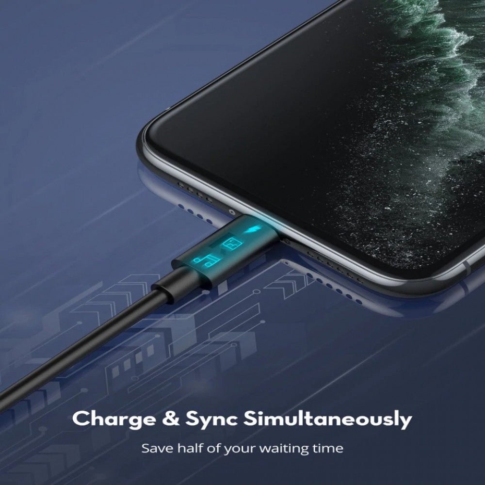 RAVPower Charge&Sync Type-C to Lightning cable 1M - Black
