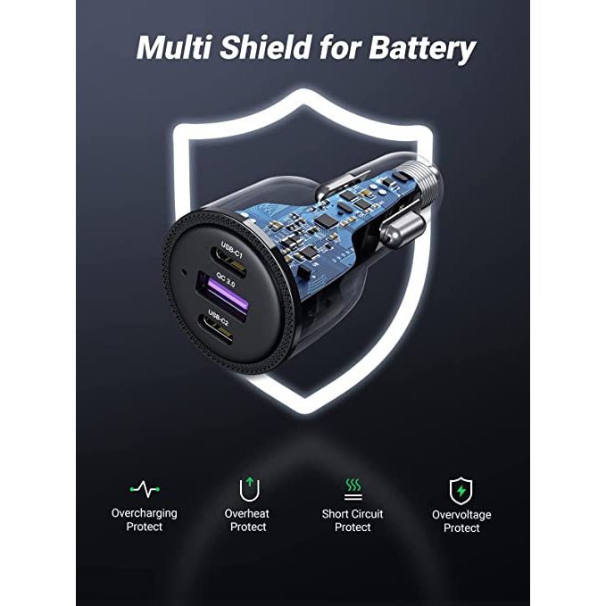 RAVPower PD 100W 3-Port USB Car Charger RP-VC1011