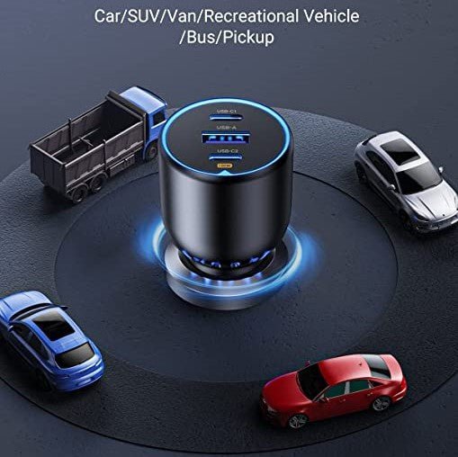 RAVPower PD 100W 3-Port USB Car Charger RP-VC1011