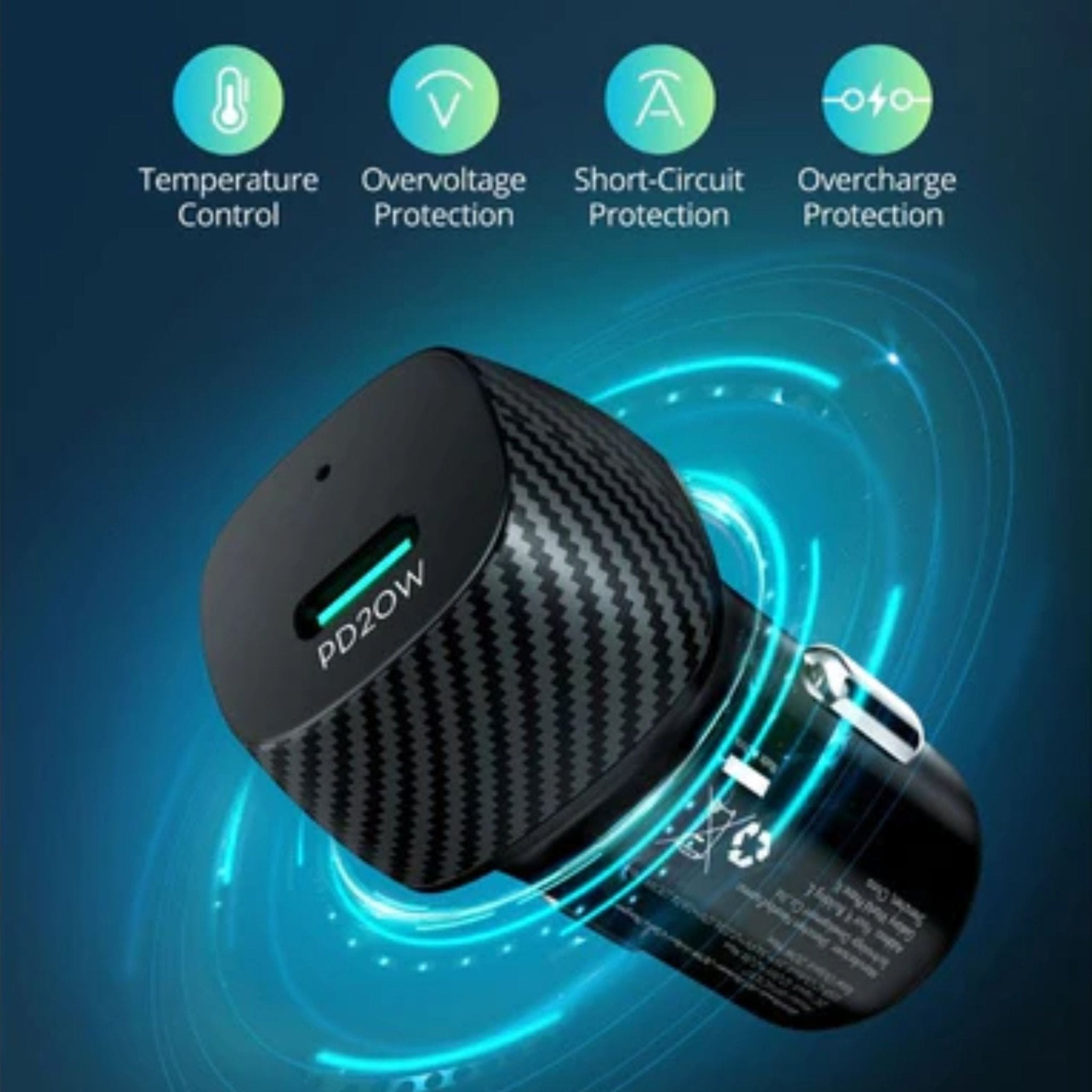RAVPower PD Pioneer 20W 1-Port Car Charger - Black