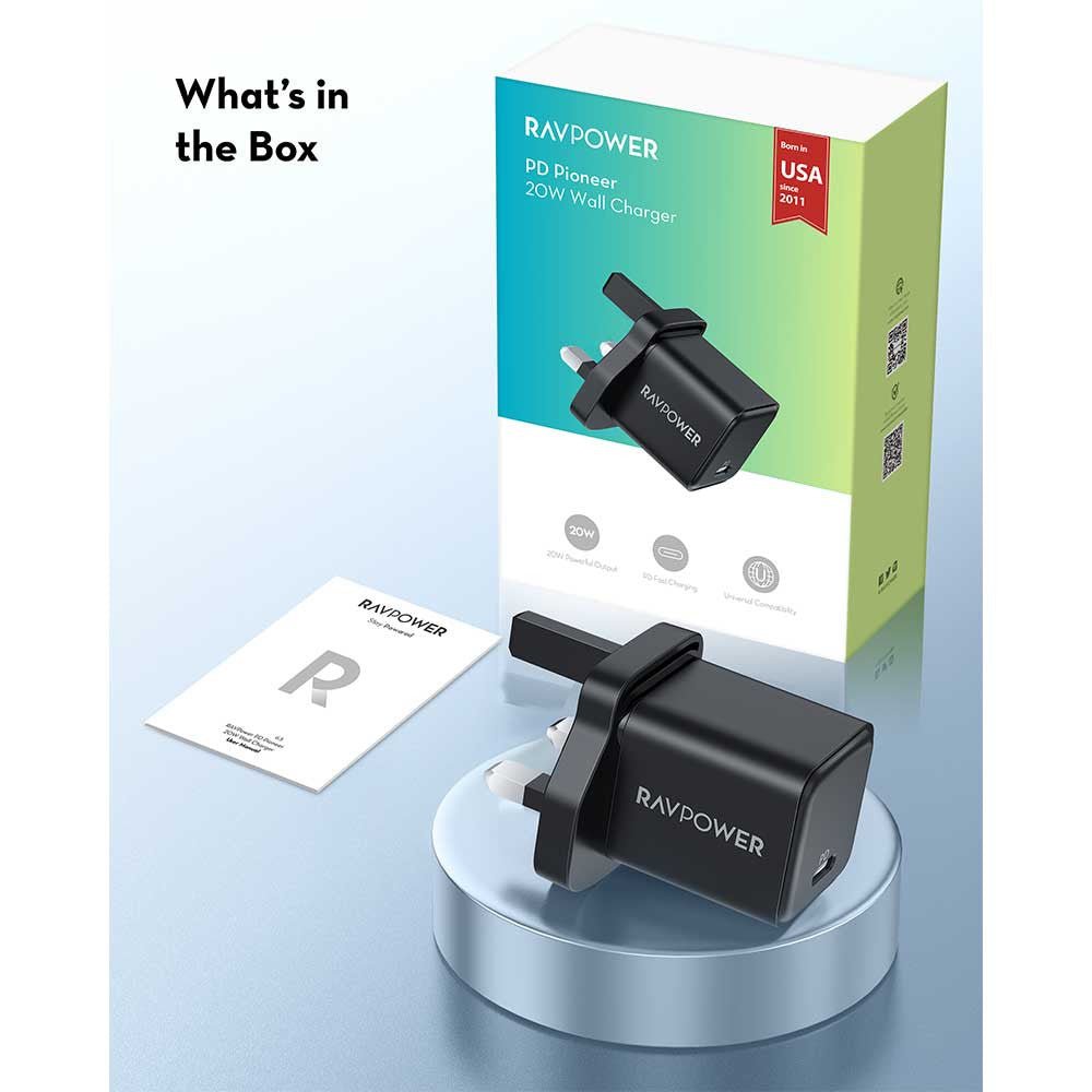 RAVPower PD Pioneer 20W Wall Charger -Black