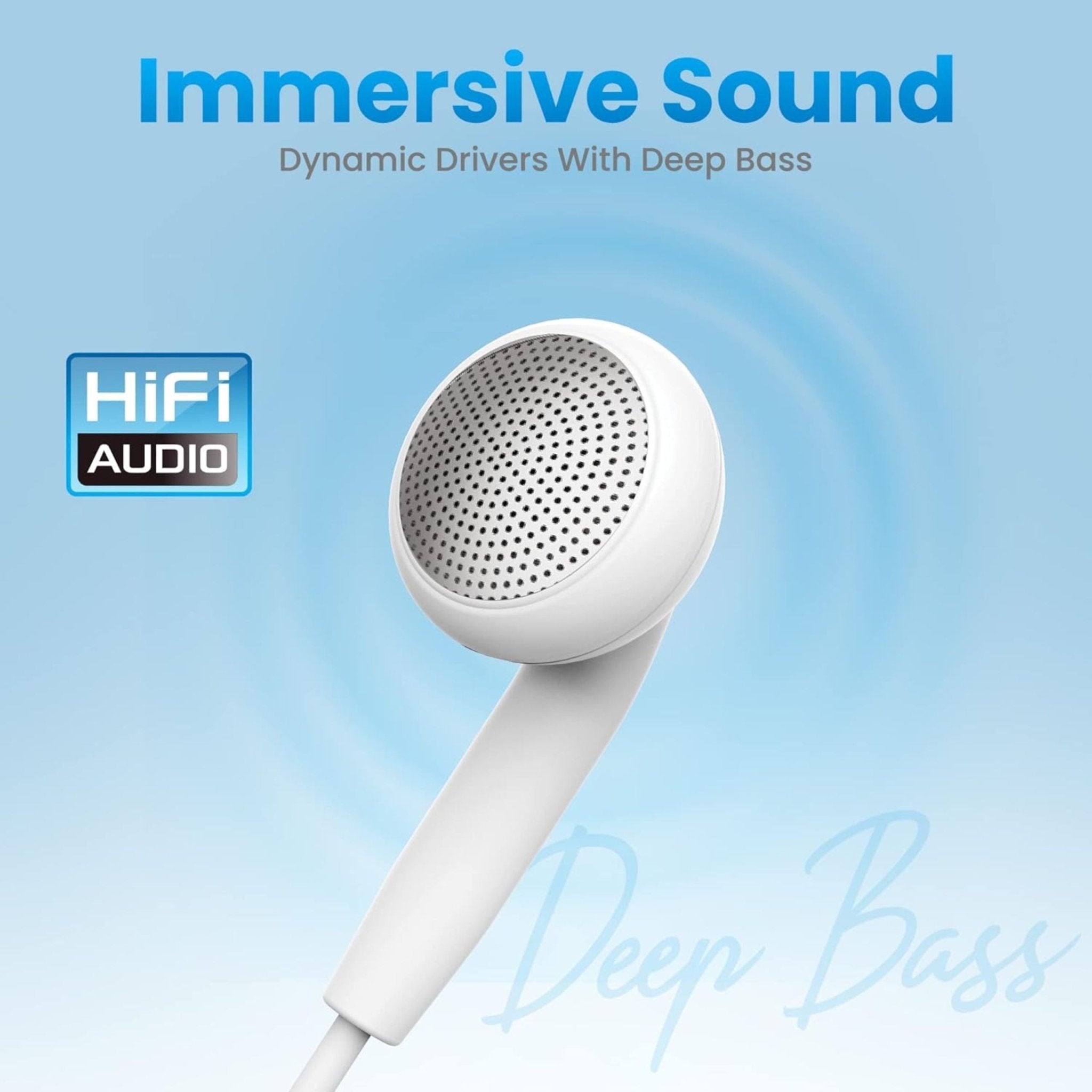 REMSON Wired Mono Single MFi Lightning Connector Headphone - White