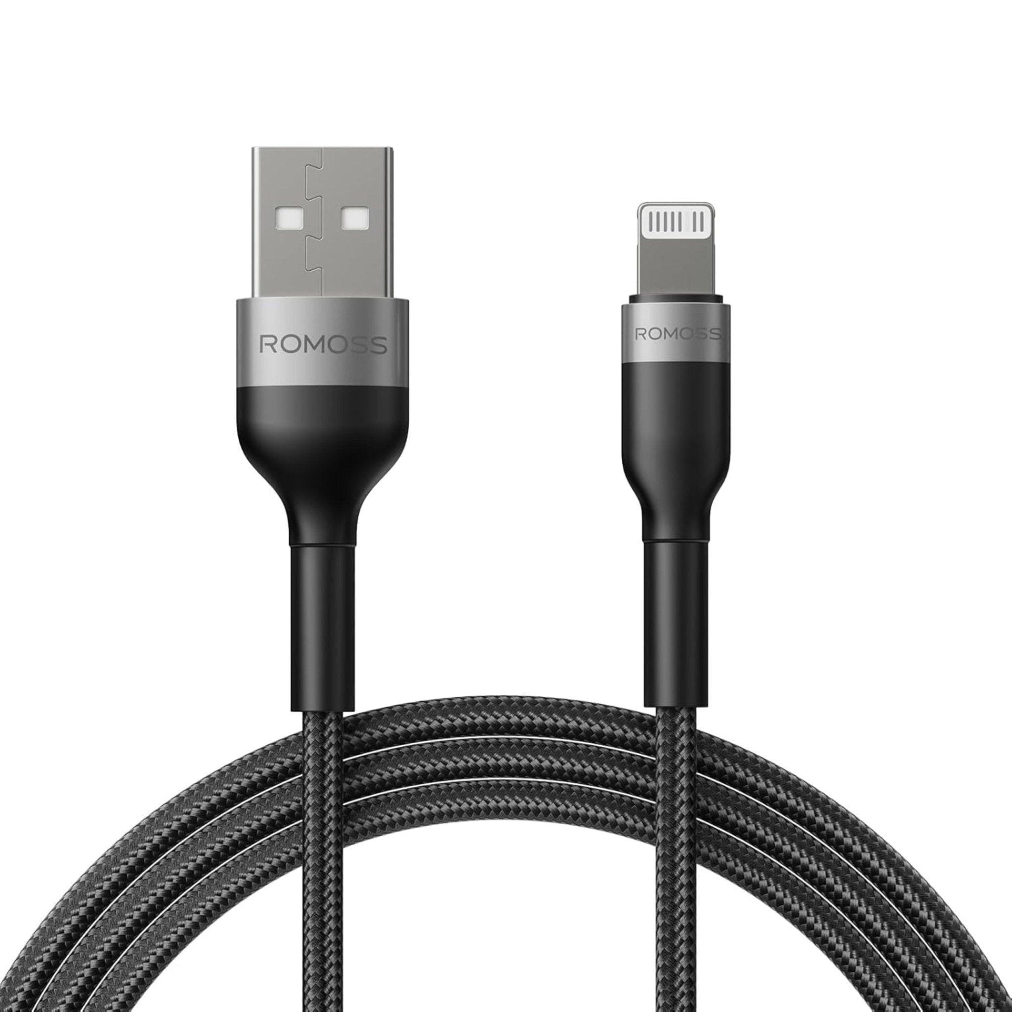 ROMOSS CB12B USB-A to Lightning Fast Charging Nylon Braided Cable 2M (5V) - Black